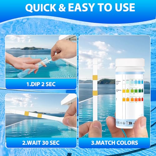 Thumbnail 3 de Accevo Hot Tub Test Strips – 3-in-1 Pool-Wasser-Testkit für Chlor, pH und Gesamtalkalität (150 Streifen)