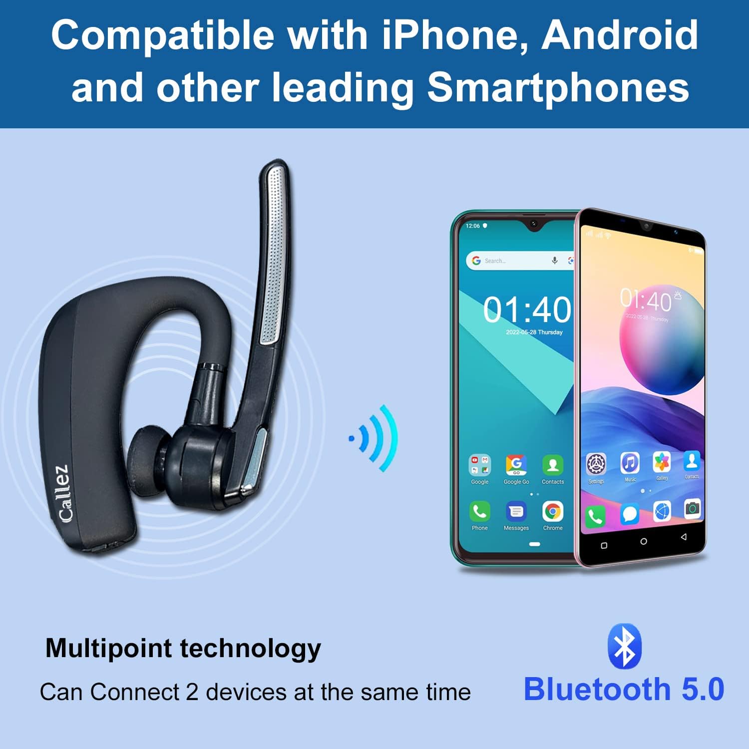 Thumbnail 4 de Callez Bluetooth Headset V5.0 8h