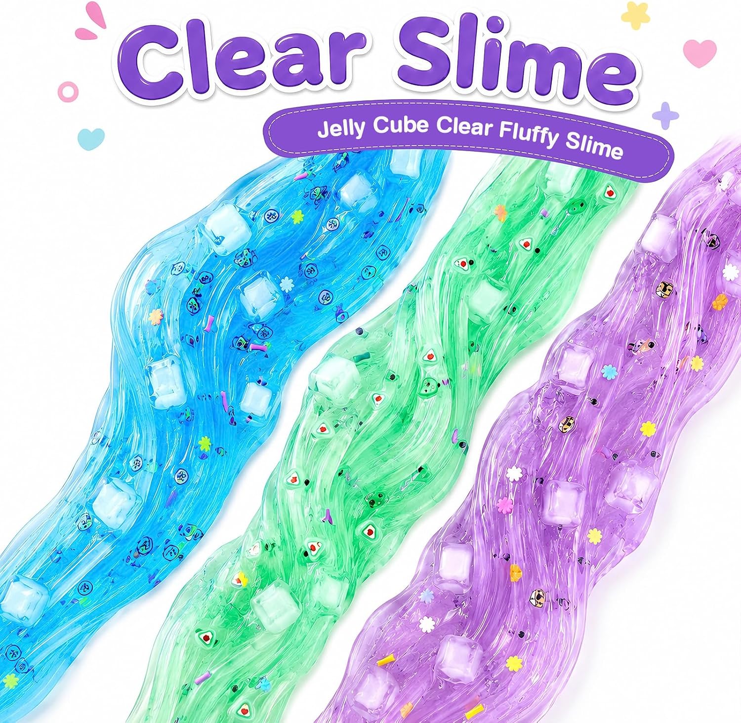 Detalle de Slime Kit 9 Pack: 3 Butter Slime, 3 Cloud Slime & 3 Jelly Cube Crunchy Clear Slime
