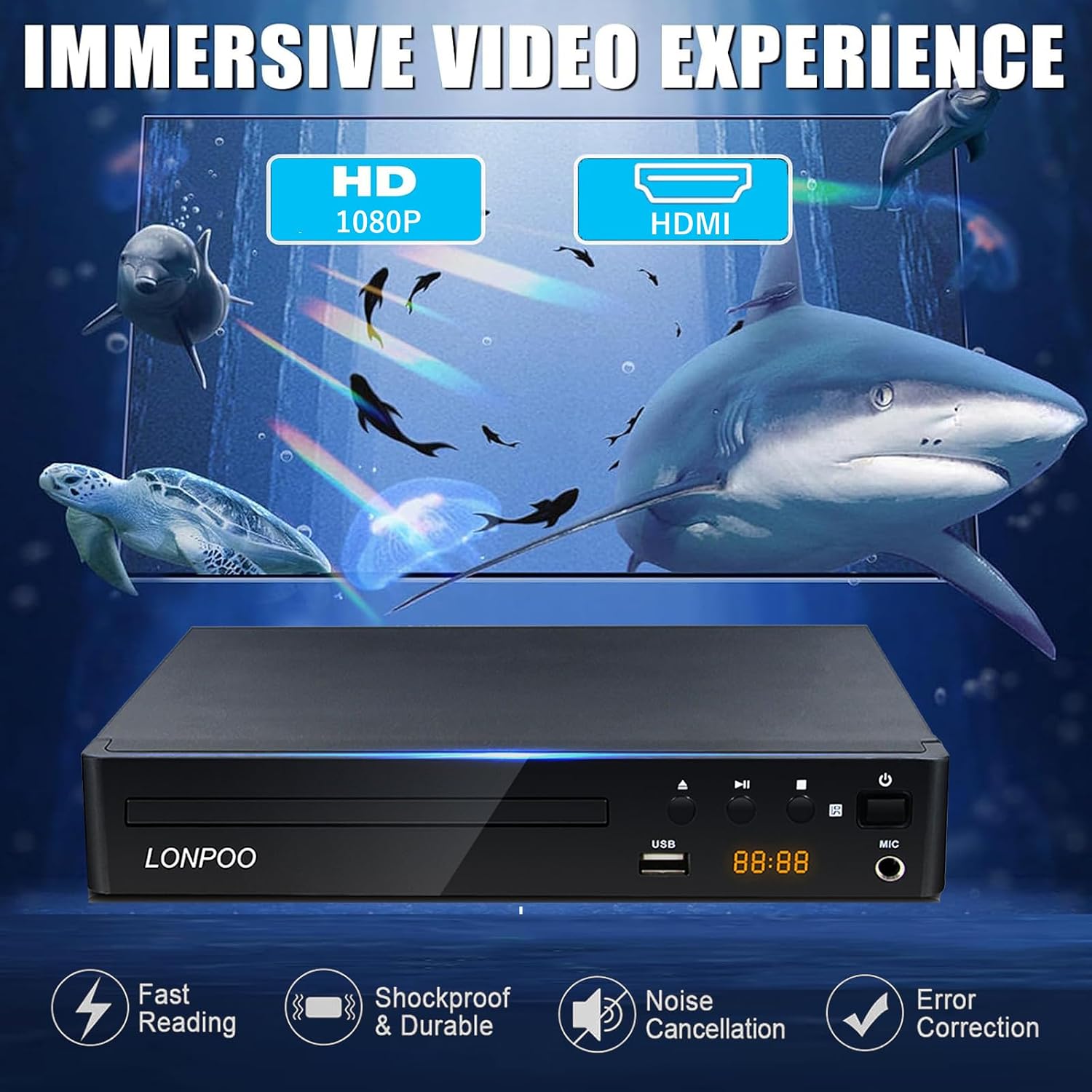 Detalle 2 de LP-099 Region Free DVD-Player 1080p für TV