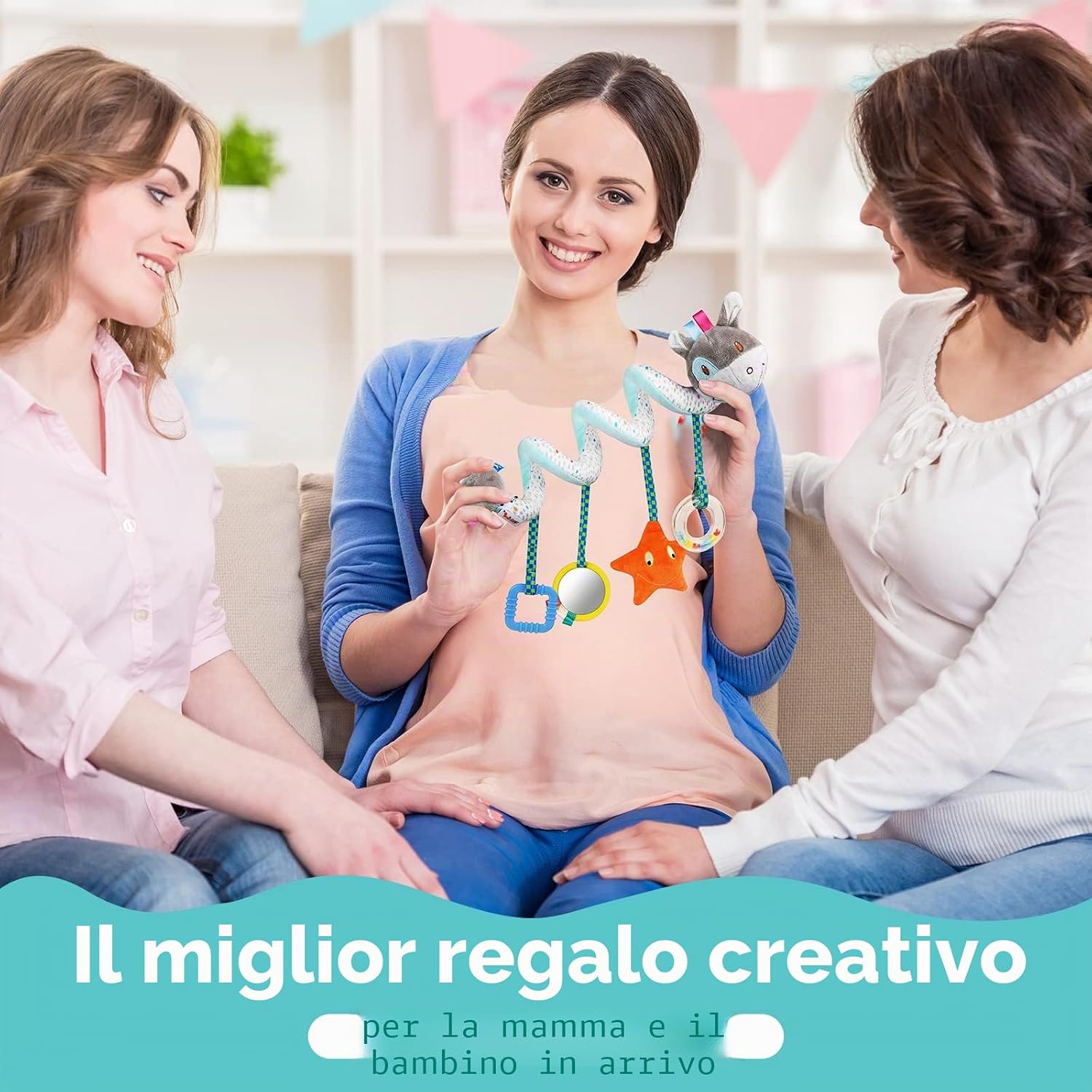 Thumbnail 6 de Vicloon Giocattolo a spirale per passeggino con sonagli e specchio