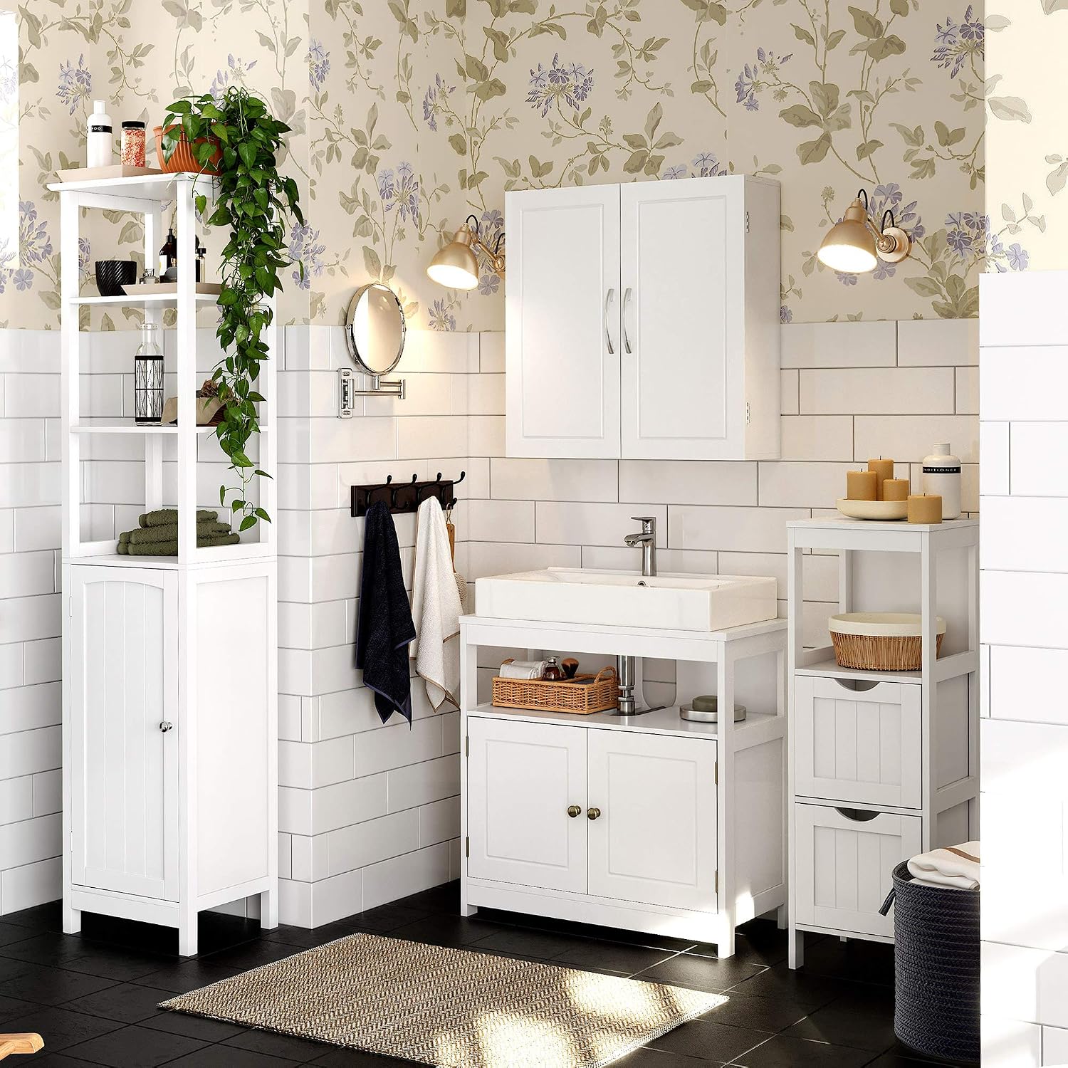 Detalle 2 de VASAGLE BBC320W01 Badschrank, 18 x 60 x 60 cm