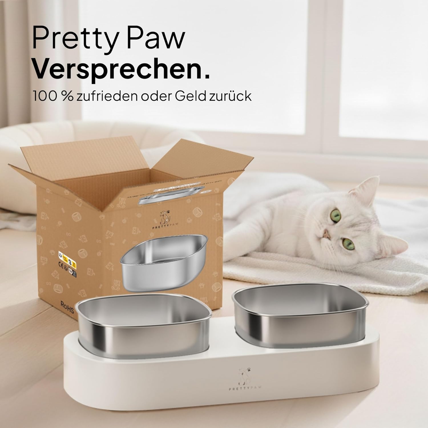 Thumbnail 6 de Pretty Paw Erhöhter Katzennapf 2‑in‑1