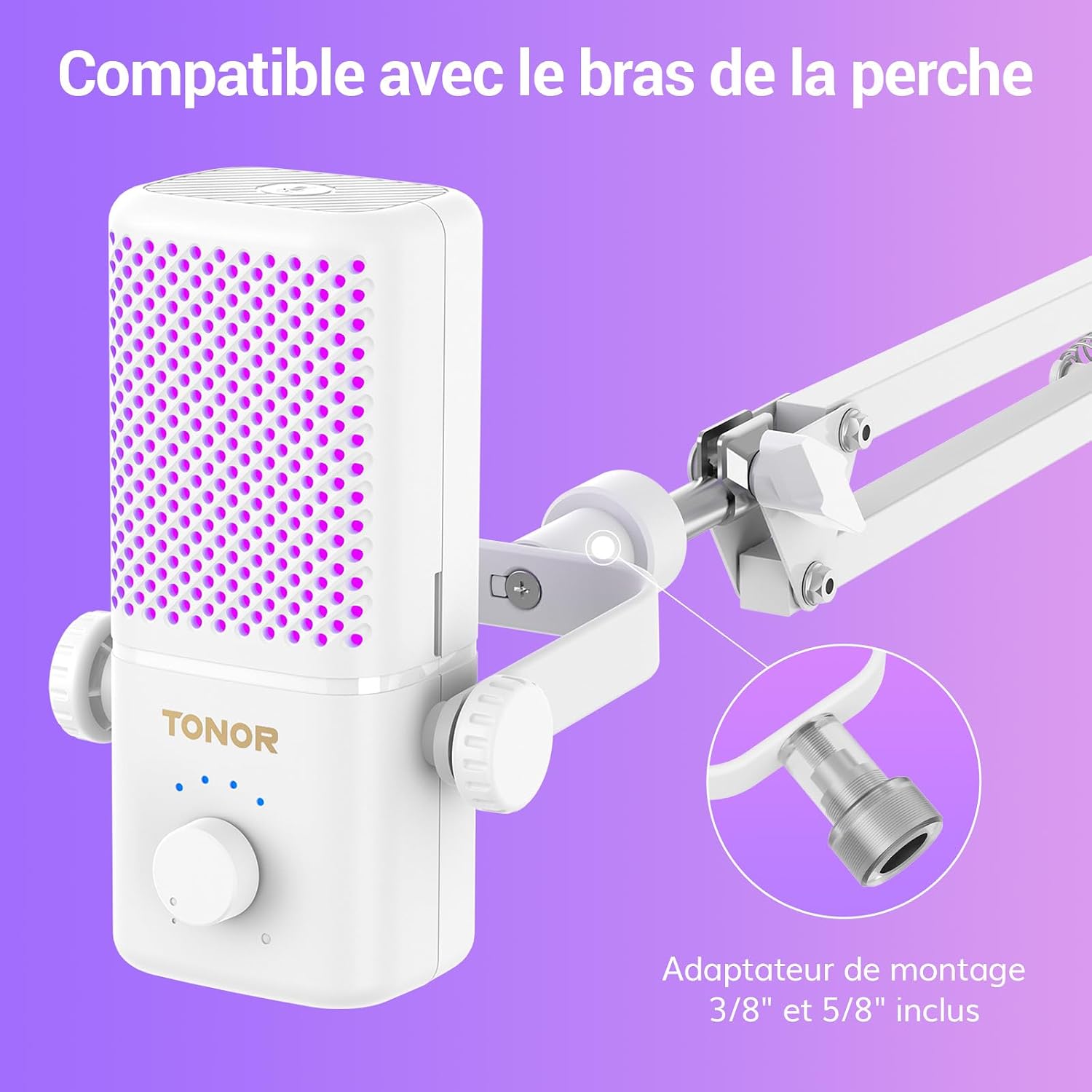 Thumbnail 6 de TONOR TCX3 gamingmicrofoon met RGB, bediening en tot 30 uur gebruik
