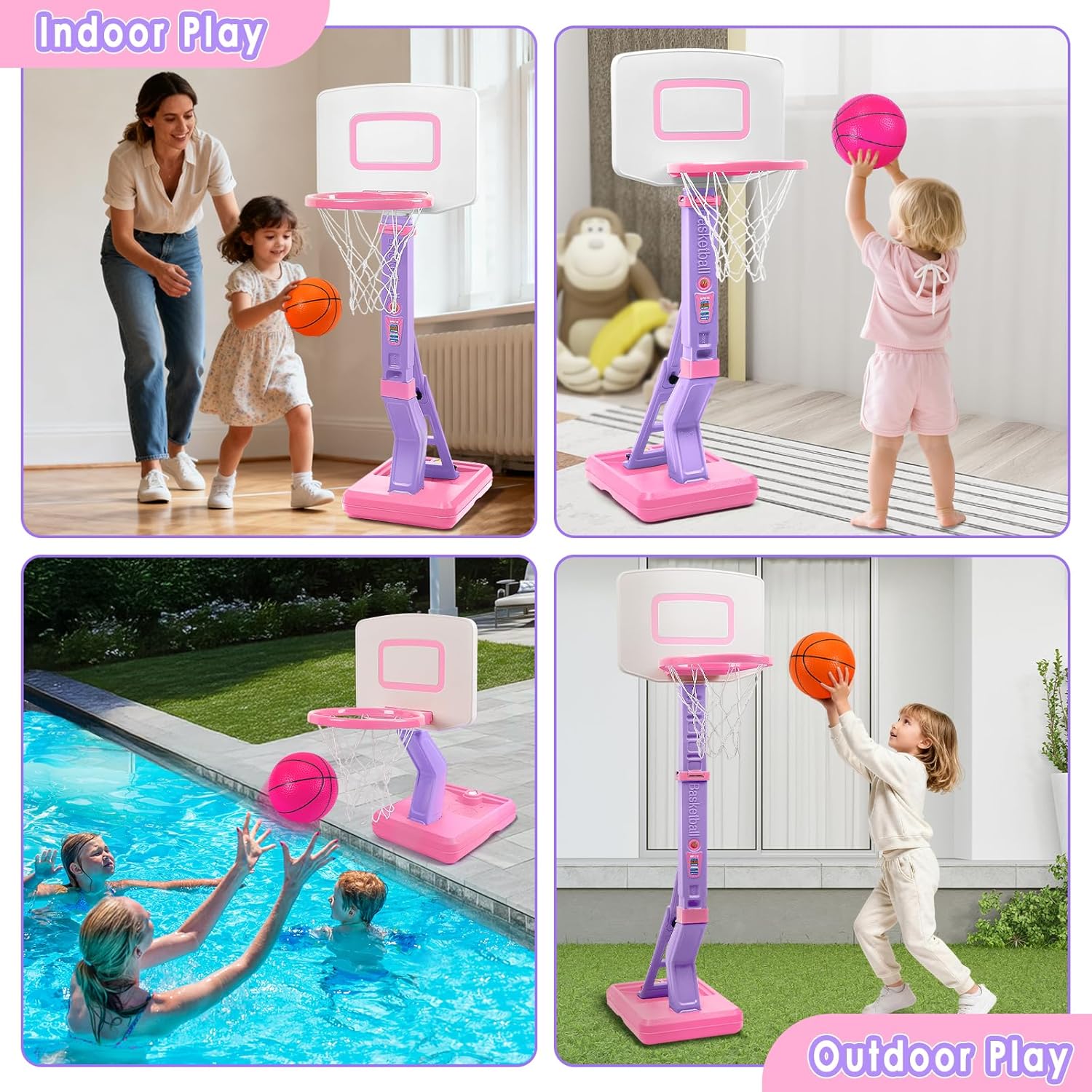 Thumbnail 3 de AOSPHYS Toddler Basketball Hoop: Height-Adjustable Indoor/Outdoor Toy for Ages 1–6