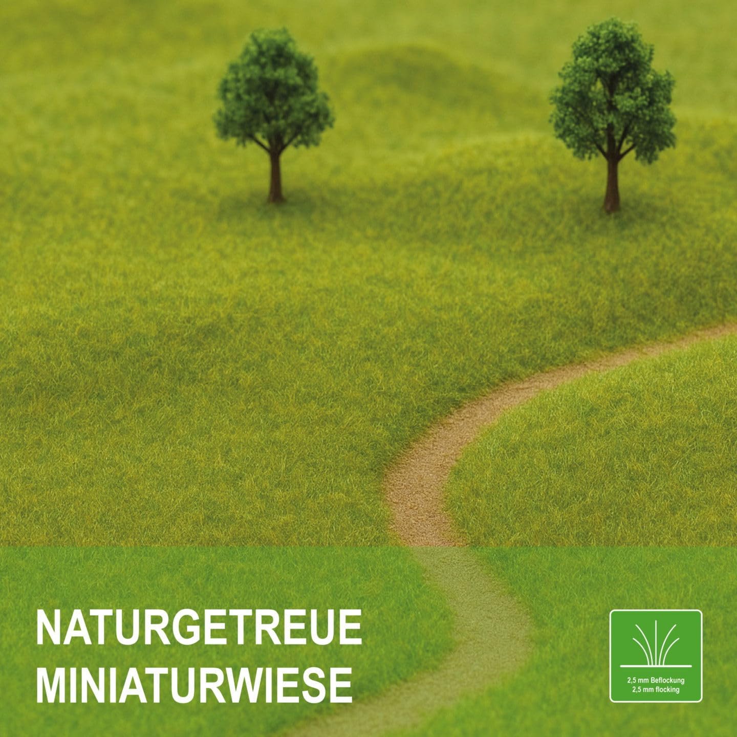 Thumbnail 5 de modellnatur Grasmatte 200 x 43 cm (Frühlingsgrün) – Kunstrasen für Modellbau, H0-Gelände & Dioramen