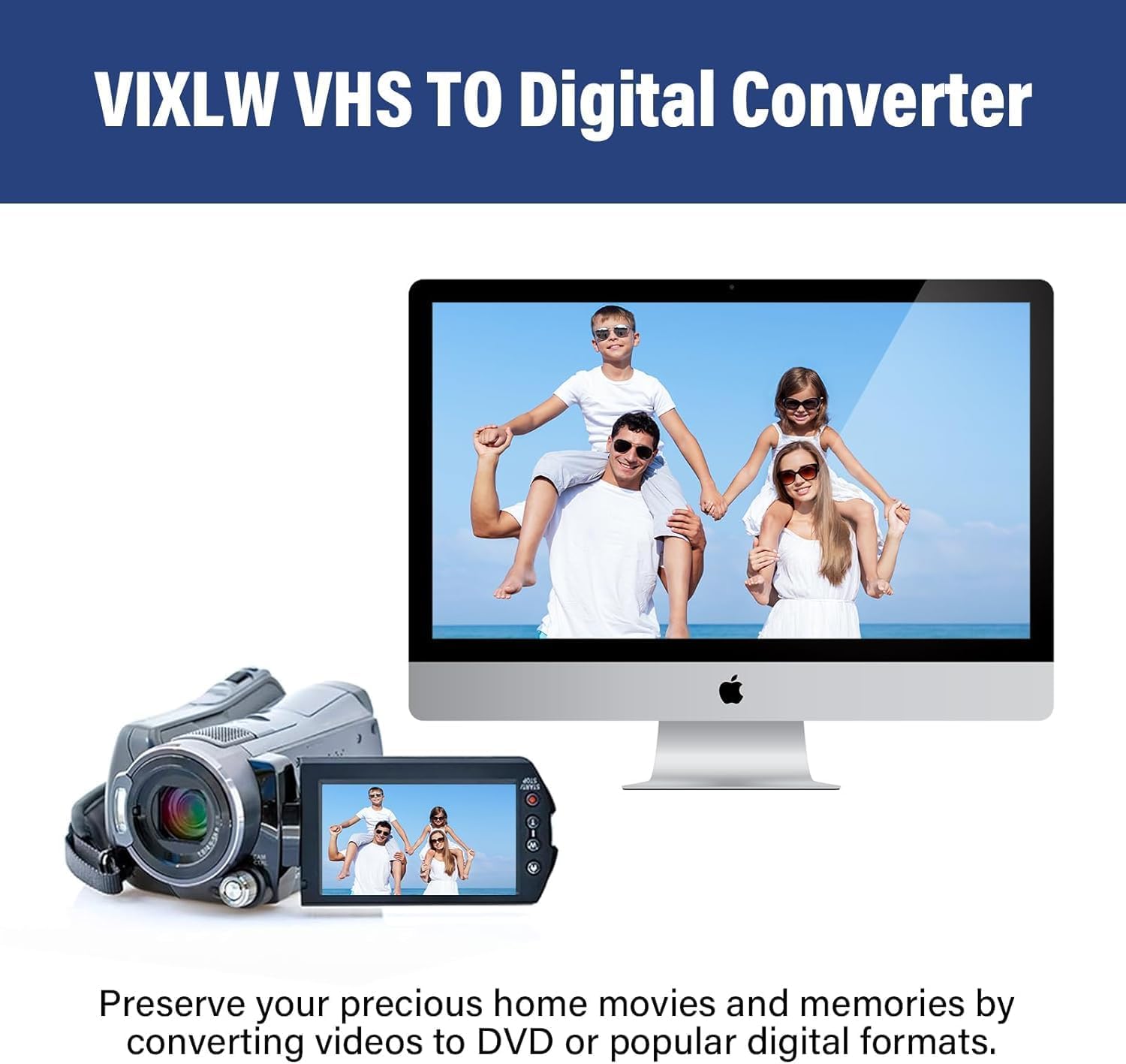Detalle 2 de VIXLW Convertidor VHS a Digital 📹 Compatible con PC y Mac