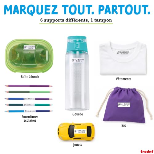 Detalle de Trodat Je marque mes p'tites affaires – Kit tampon à personnaliser soi-même