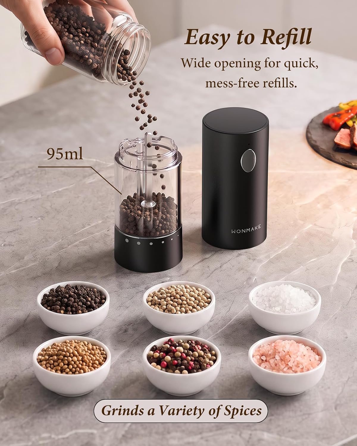Thumbnail 4 de Electric Salt & Pepper Grinder Set