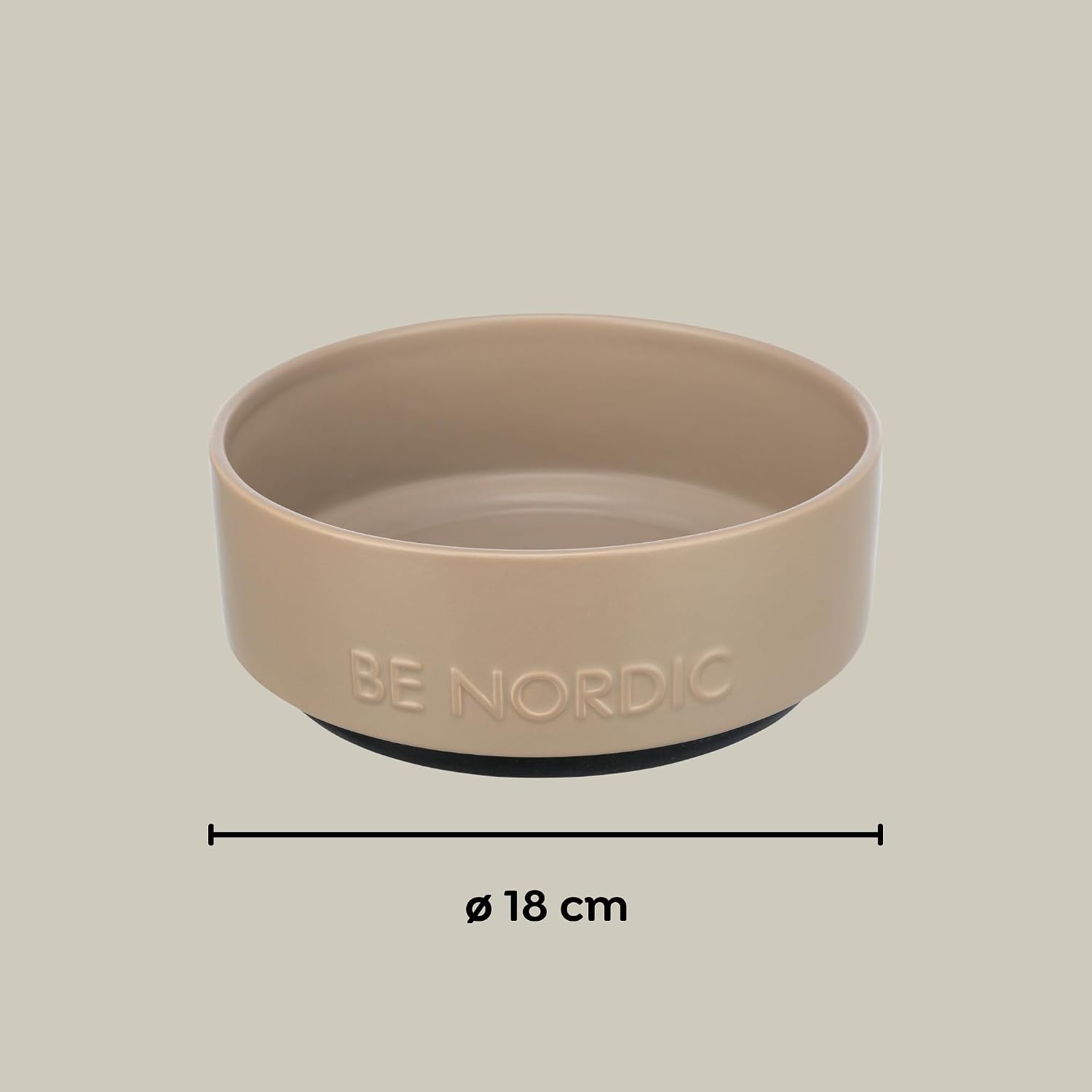 Detalle 2 de TRIXIE BE Nordic 24527 keramisk hundskål, 1 200 ml, halkfri och mullvadsbrun