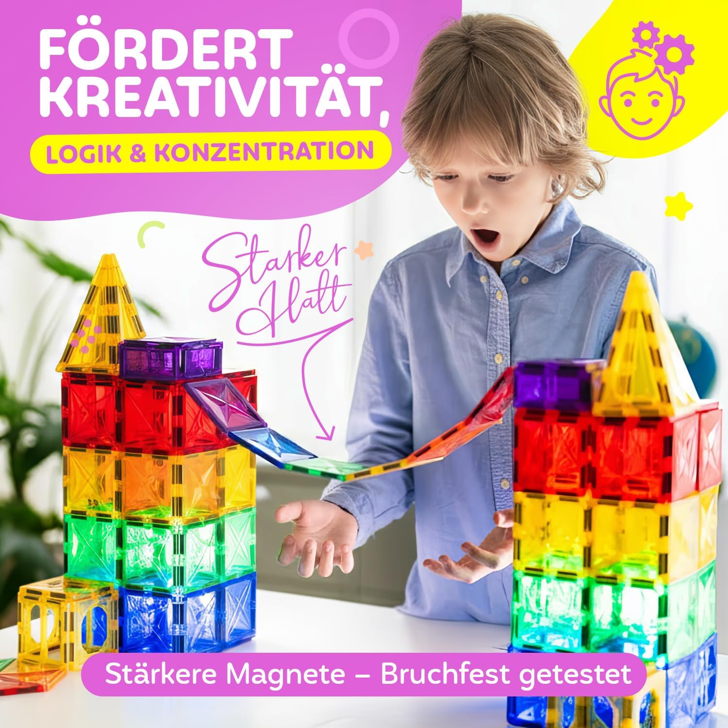 Thumbnail 1 de Magneo® Magnetische Bausteine (80-teilig) – Magnetspielzeug für Kinder ab 3 Jahren