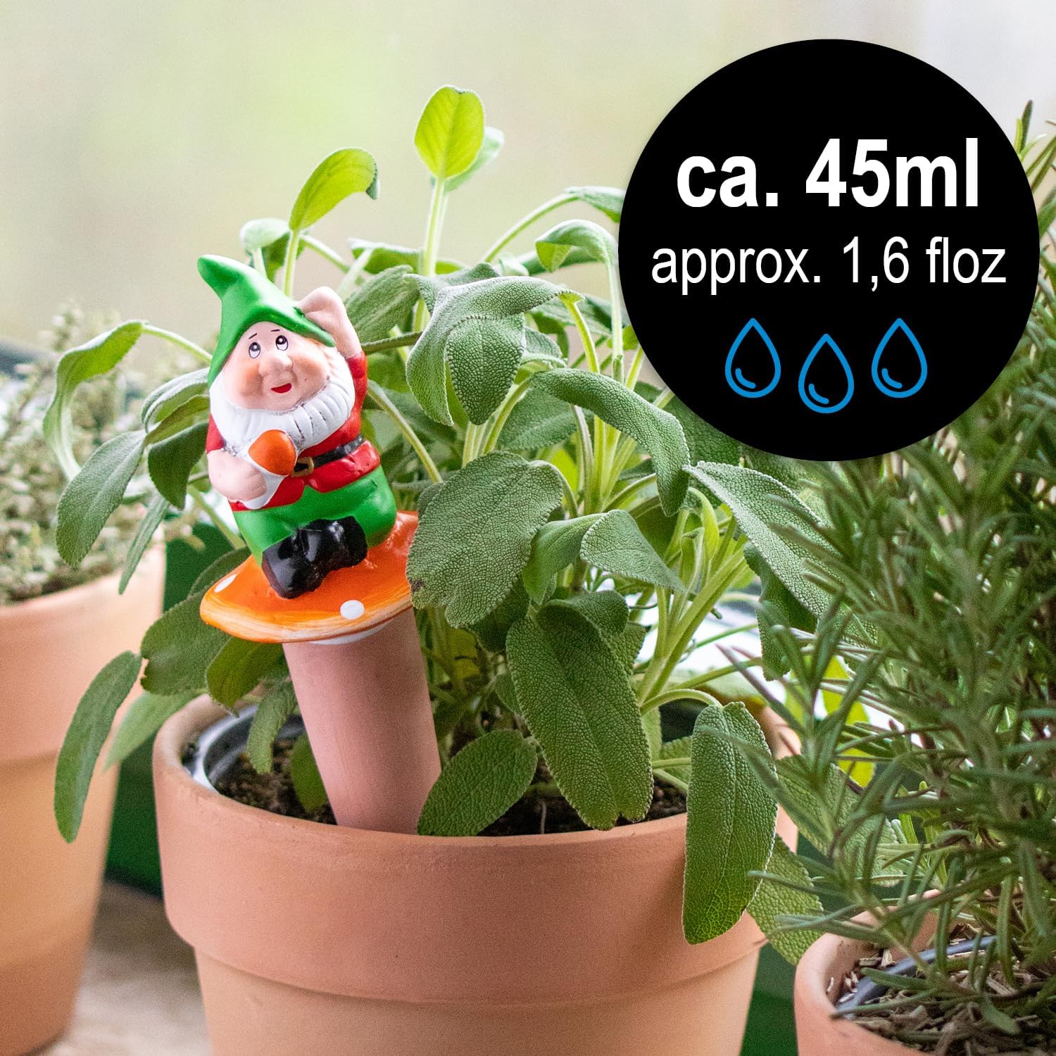 Detalle de COM-FOUR® 3x irrigazione automatica per piante d'appartamento con coni di argilla