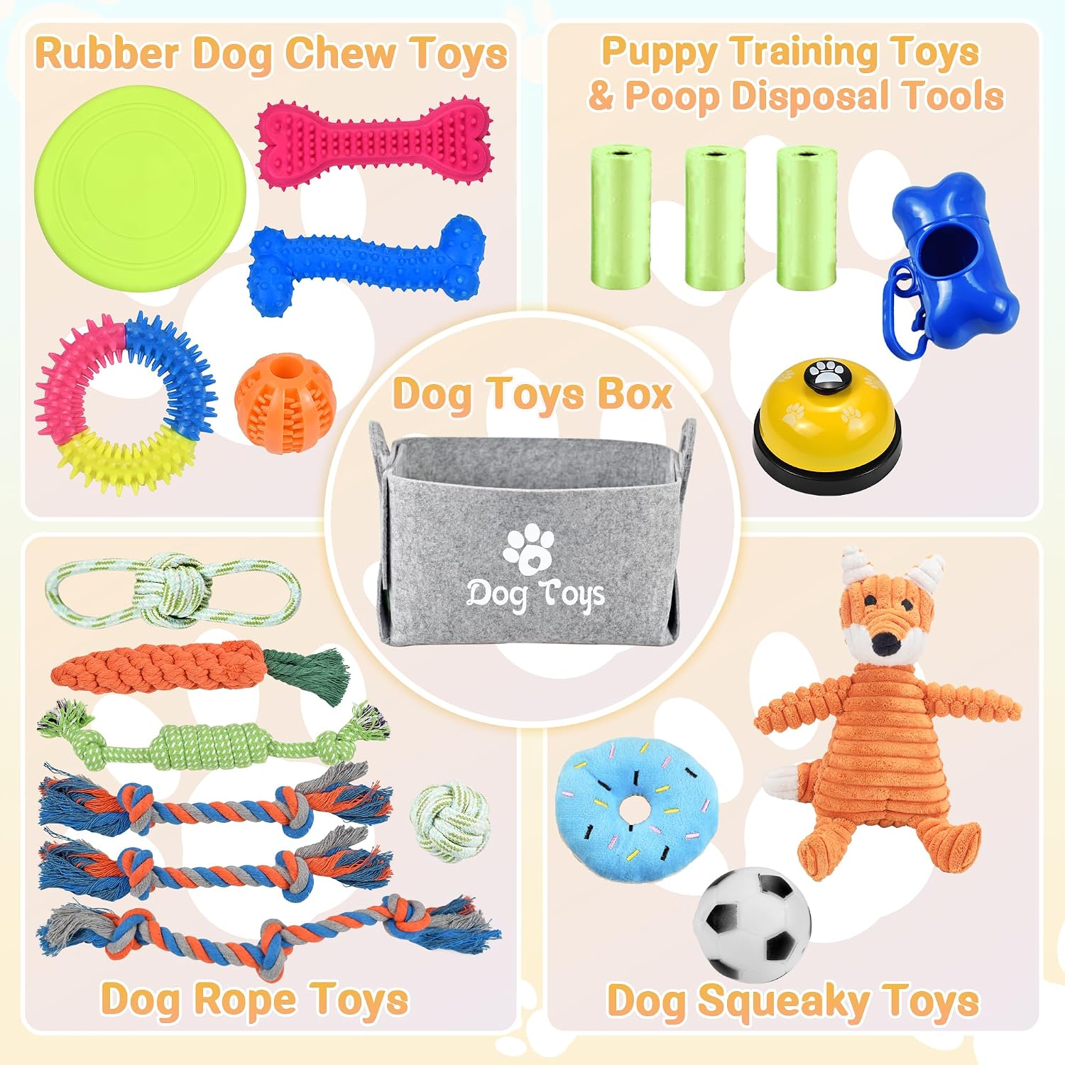 Detalle de LECHONG 21-Pack Puppy Toys Set (Fox style) for 8–12 week small puppies