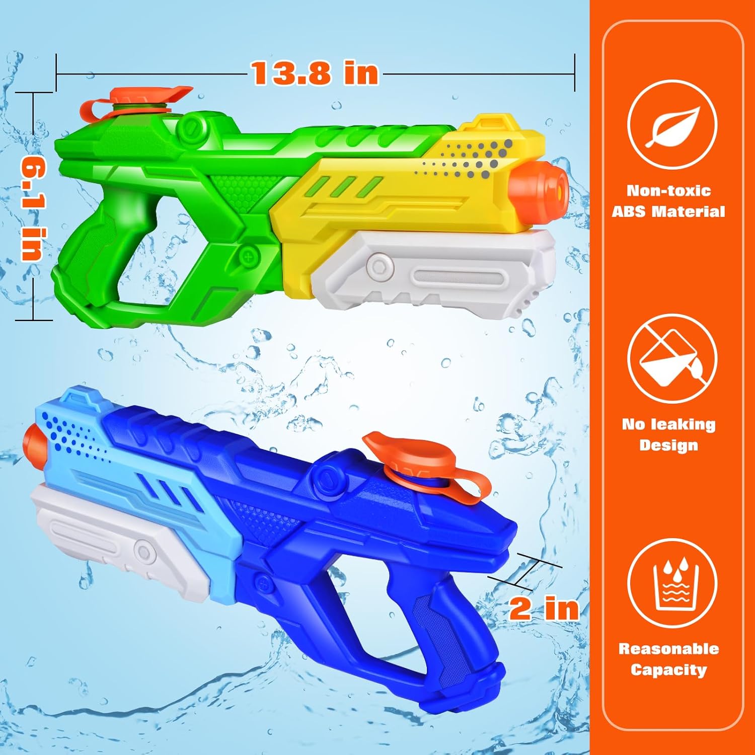 Thumbnail 1 de Quanquer 600cc Water Guns 4-Pack: Long-Range Soaker Blasters for Kids and Adults