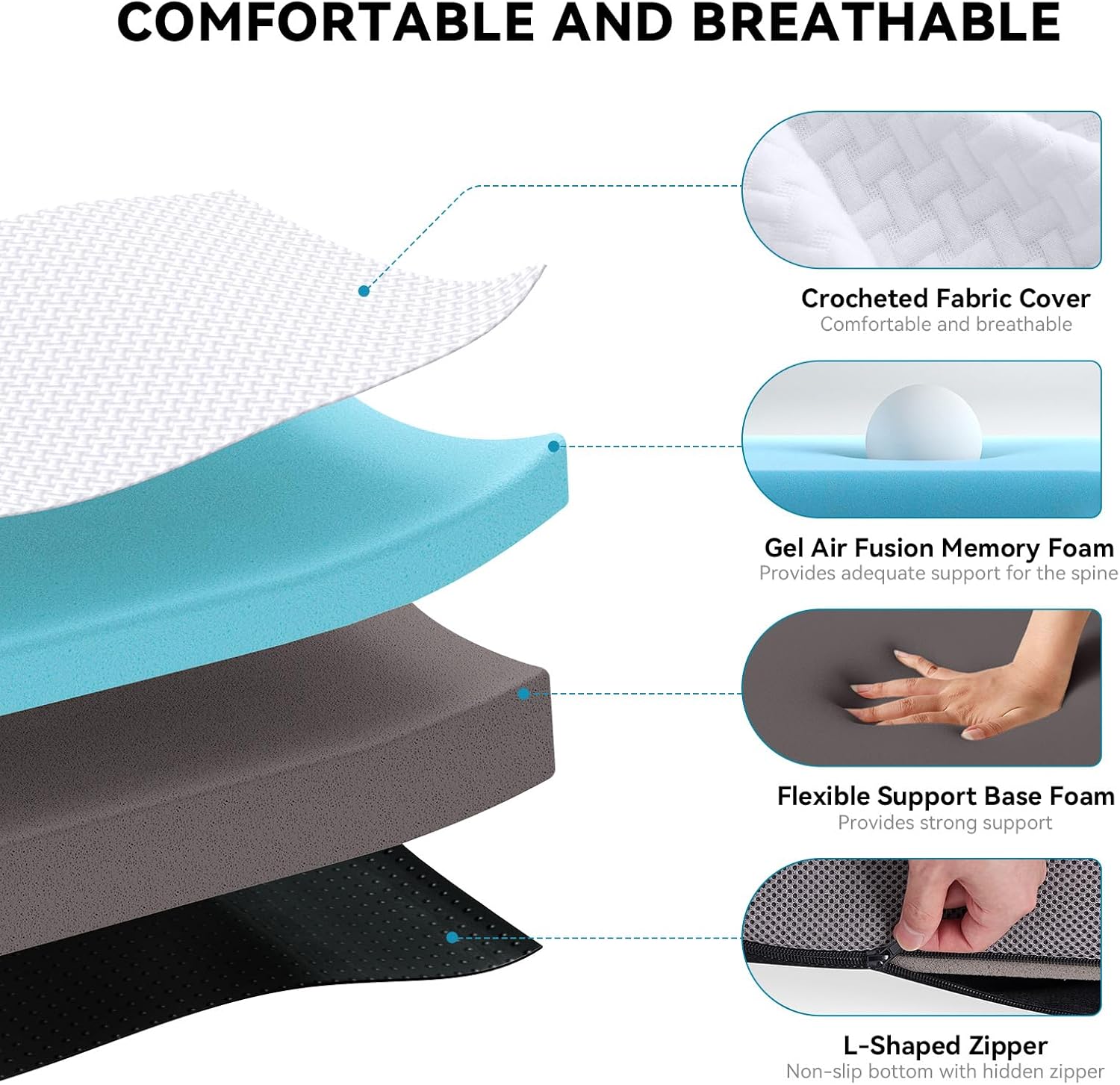 Thumbnail 3 de Autsel Foldable Folding Mattress Single Tri-fold Memory Foam