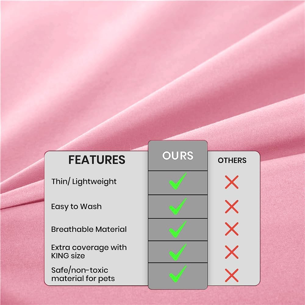 Detalle 2 de DUJUIKE Copriletto impermeabile 230x250 cm, rosa – protezione 100% per letto e mobili