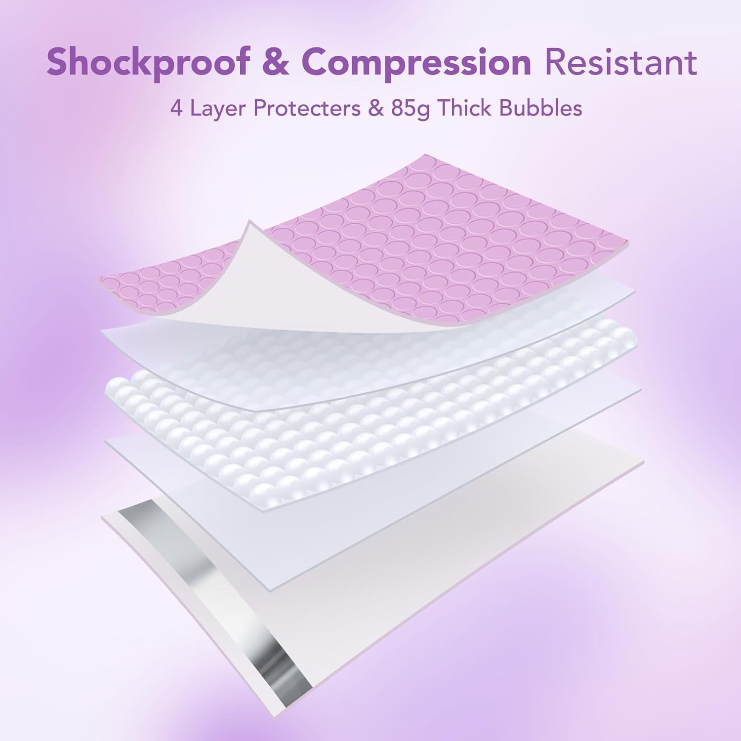 Detalle 2 de Switory 25pcs Padded Envelopes 6x10 Purple Bubble Mailers – Waterproof, Self-Seal, Lavender