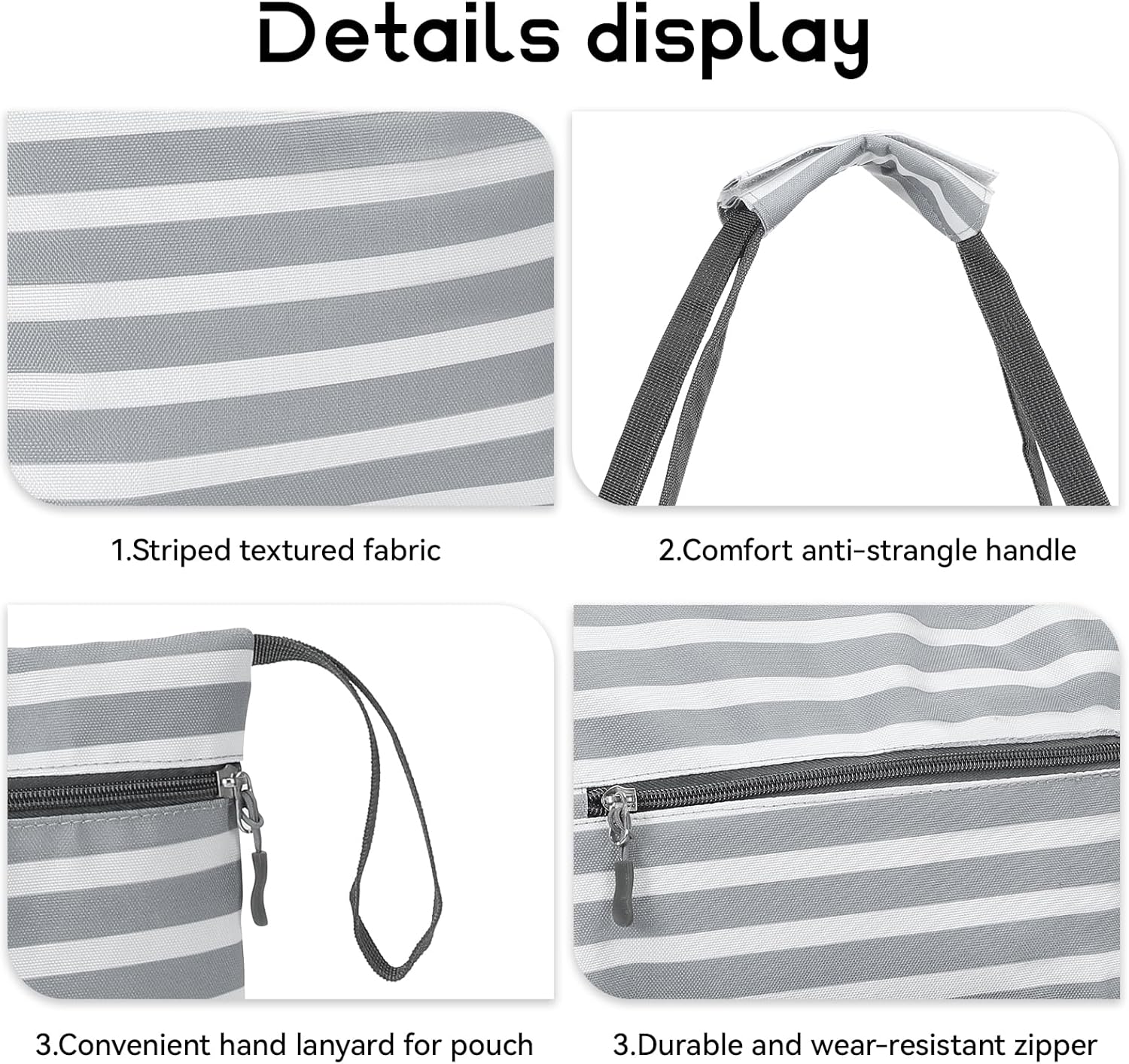 Thumbnail 6 de Wocharm Nylon Large Beach Bag for Women – Waterproof Sandproof Tote with Makeup Bag & Zipper Pockets