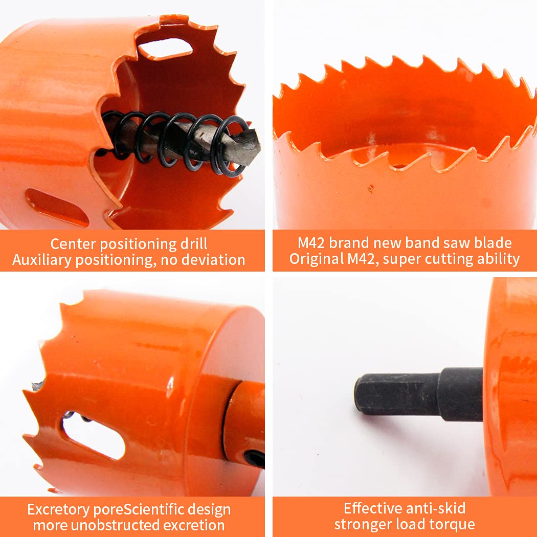 Detalle 2 de LAIWEI 130mm Hole Saw Set with Drill and Hex Key for Wood, PVC and More