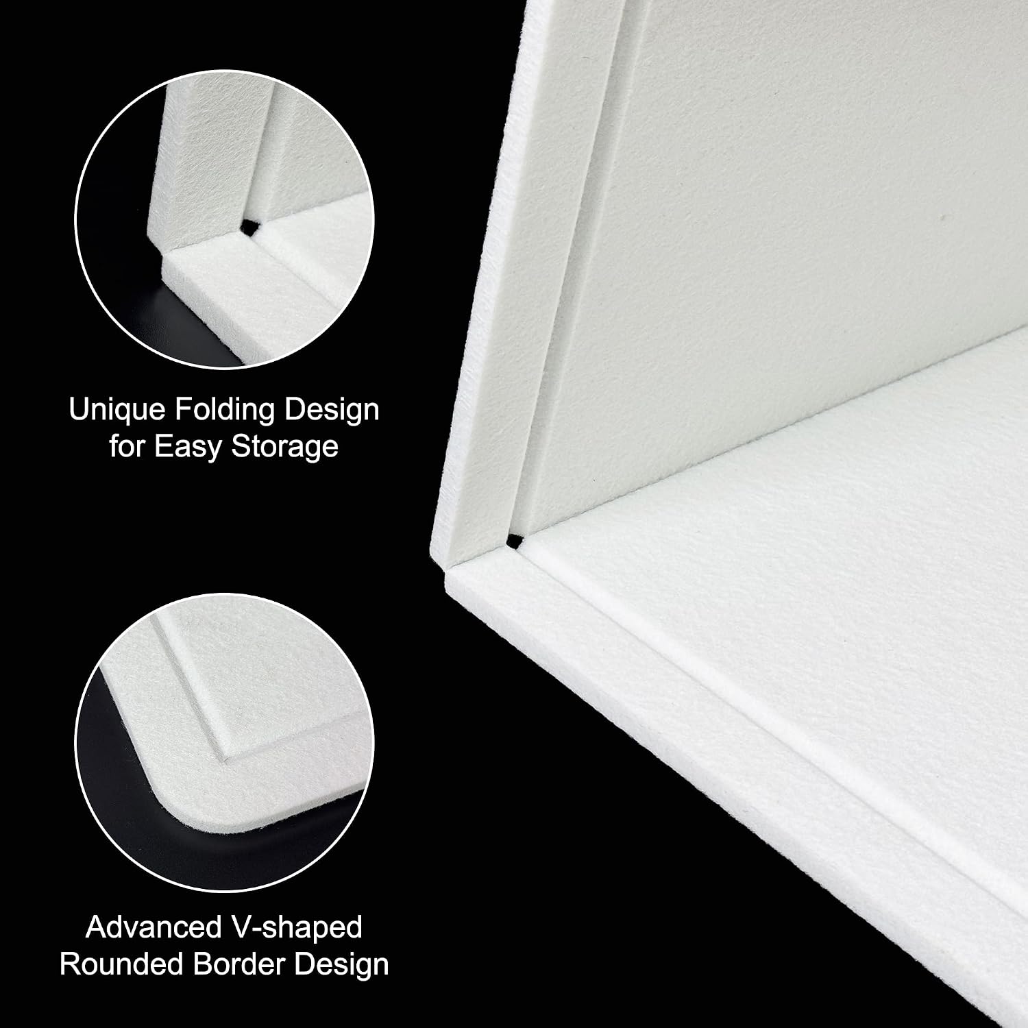 Detalle de Yunihome Foldable Felt Bulletin Board, 2-Pack, Black, Self-Adhesive, 24 x 17 Inches