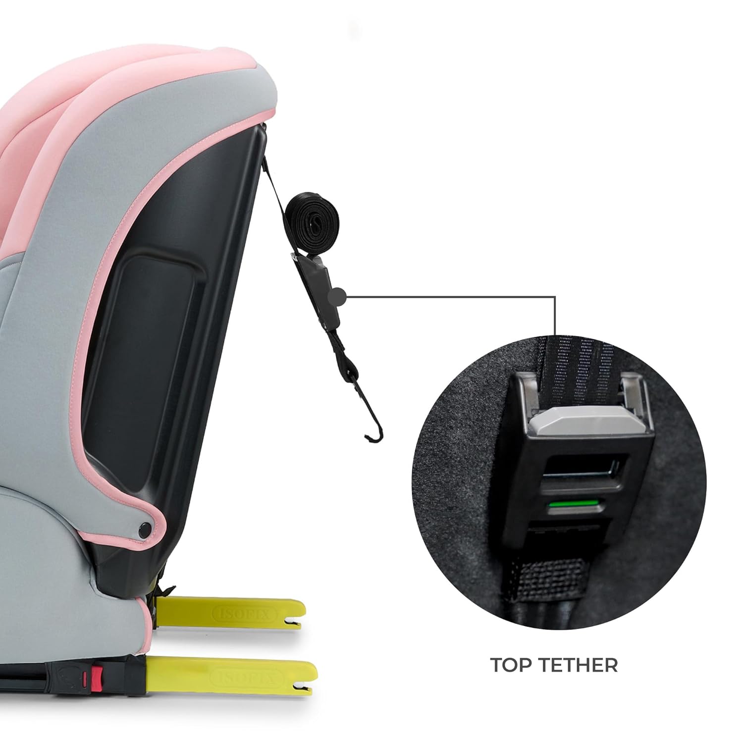 Thumbnail 4 de Kinderkraft SAFETY FIX 3 PRO 76-150 cm Kindersitz — Isofix, Top Tether, 5-Punkt-Gurt, Rosa