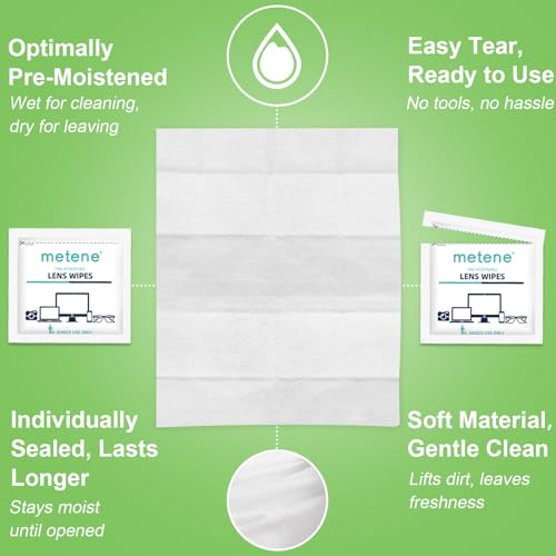 Thumbnail 3 de Metene Lens Cleaning Wipes, 300 PCS – Individually Wrapped Glasses Wipes