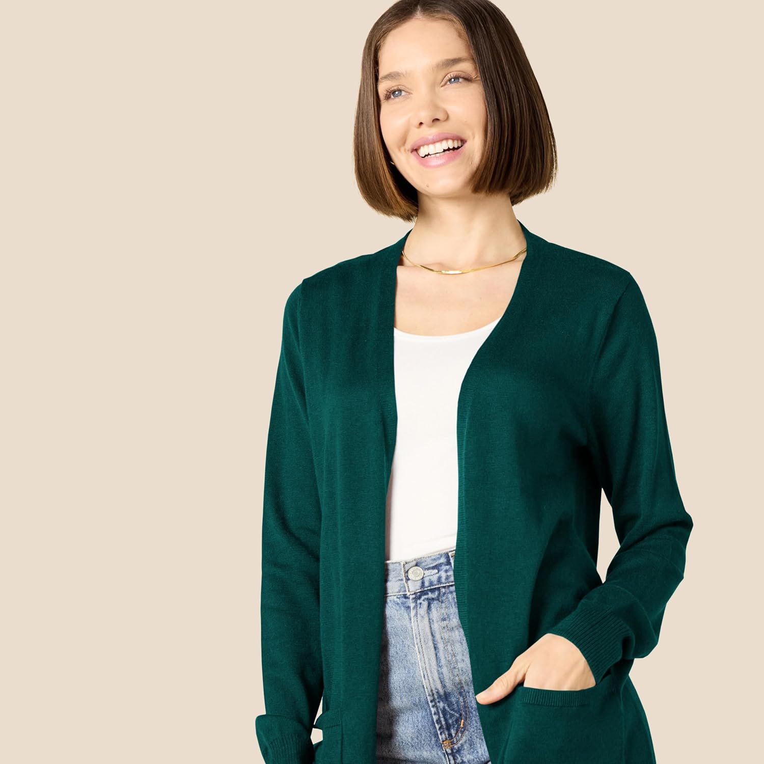 Thumbnail 3 de Amazon Essentials Women's Lightweight Longline Open-Front Cardigan (Plus Size)