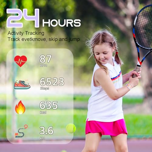 Detalle de PTHTECHUS Smartwatch Fitness 1.83" per Bambini – Orologio con Contapassi, 25 Modalità Sportive e Notifiche