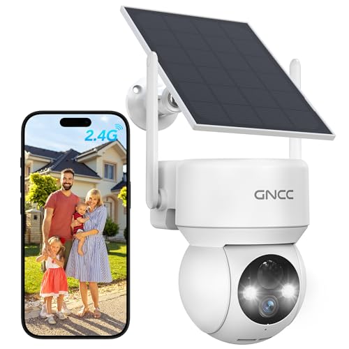 Detalle de GNCC Cámara de Vigilancia Exterior Solar WiFi 360° PTZ sin cables