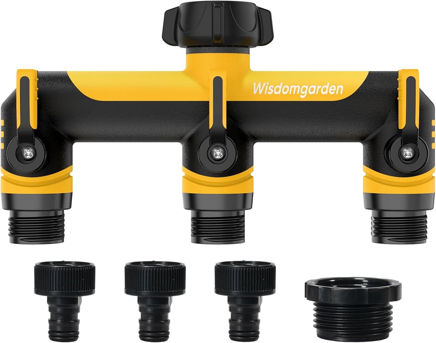 Thumbnail 5 de Wisdomgarden 3-Wege-Wasserverteiler für 3 Geräte am Wasserhahn (3/4 Zoll) – Wasserverteiler rot/schwarz