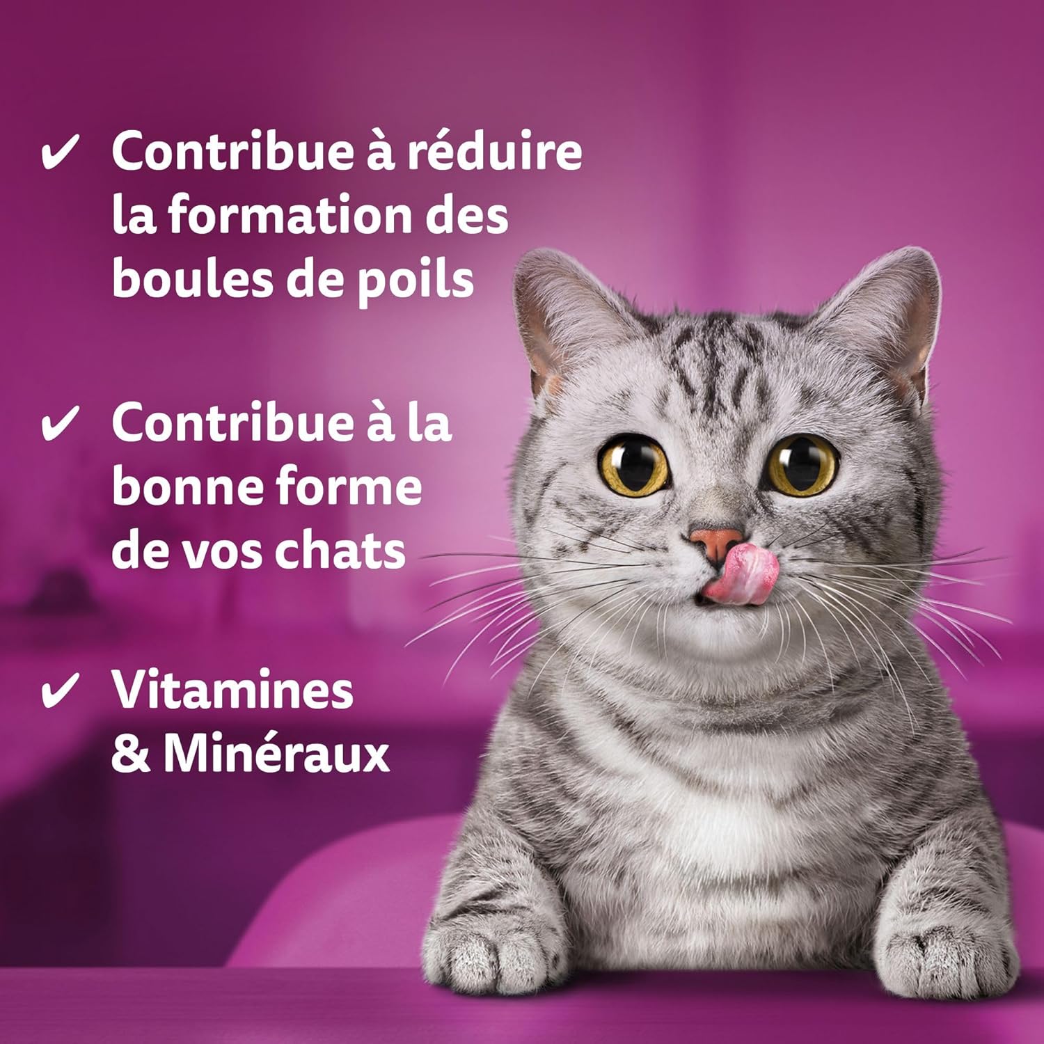 Detalle de Whiskas Contrôle des Boules de Poils Friandises pour Chats 50g Lot de 6