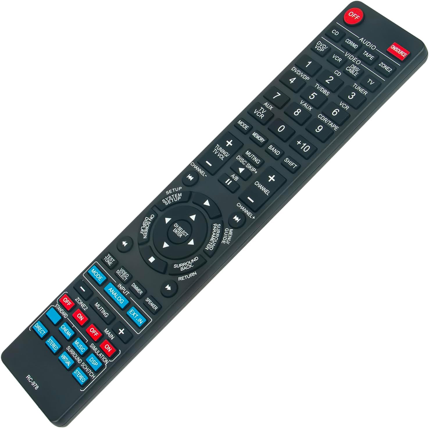 Detalle de Rc-978 Rollgan Replaced Remote Control for Denon AVR Family