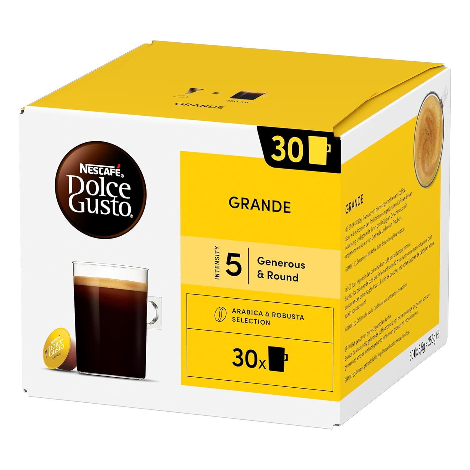 Detalle de NESCAFÉ Dolce Gusto Grande Kaffeekapseln – 3er Vorratspack (3 x 30 Kapseln)