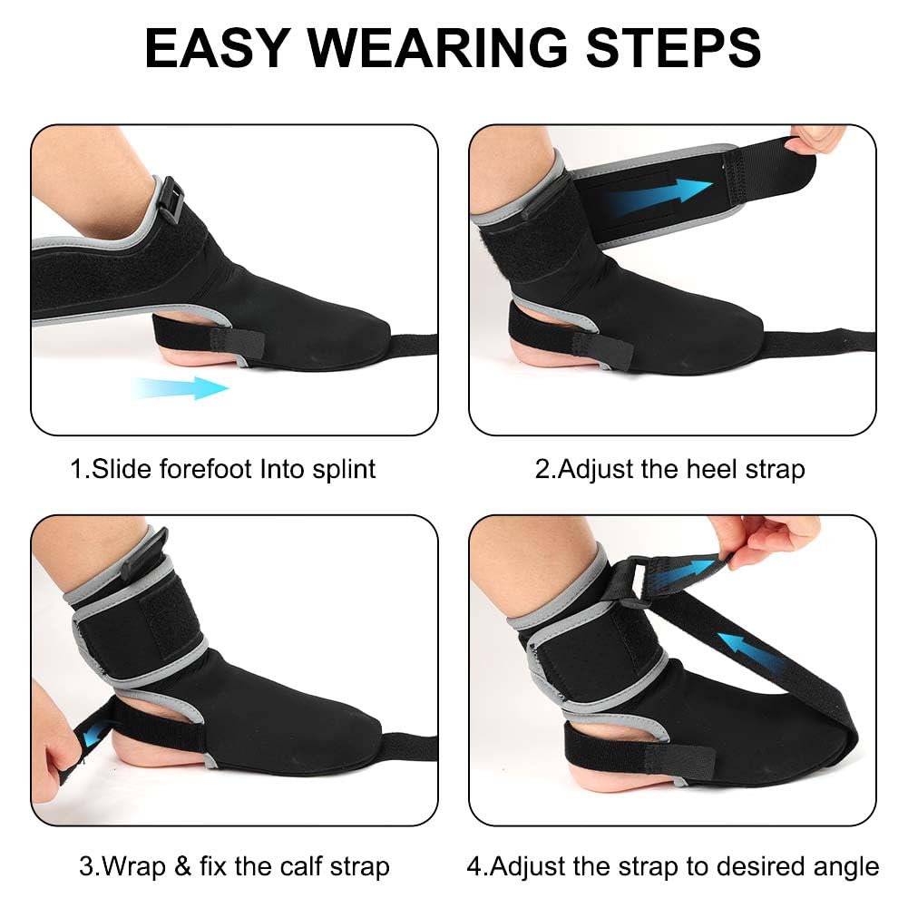 Detalle 2 de AOOSA nachtbrace voor plantaire fasciitis, verstelbaar, ademend, maat M