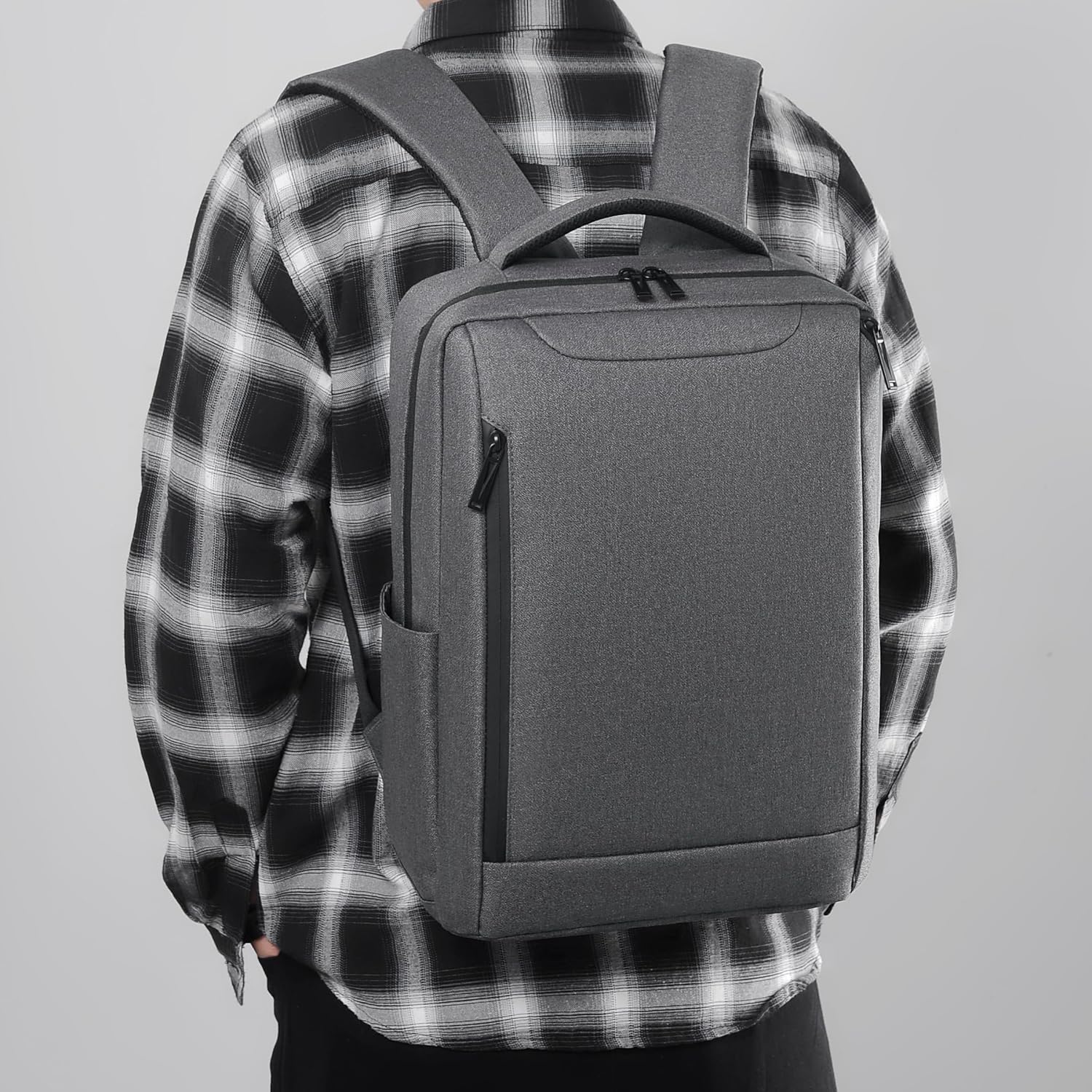 Detalle de Mixroom Zaino Porta PC con Scomparto Custodia per Laptop fino a 15.6" – Modello Z38, Grigio