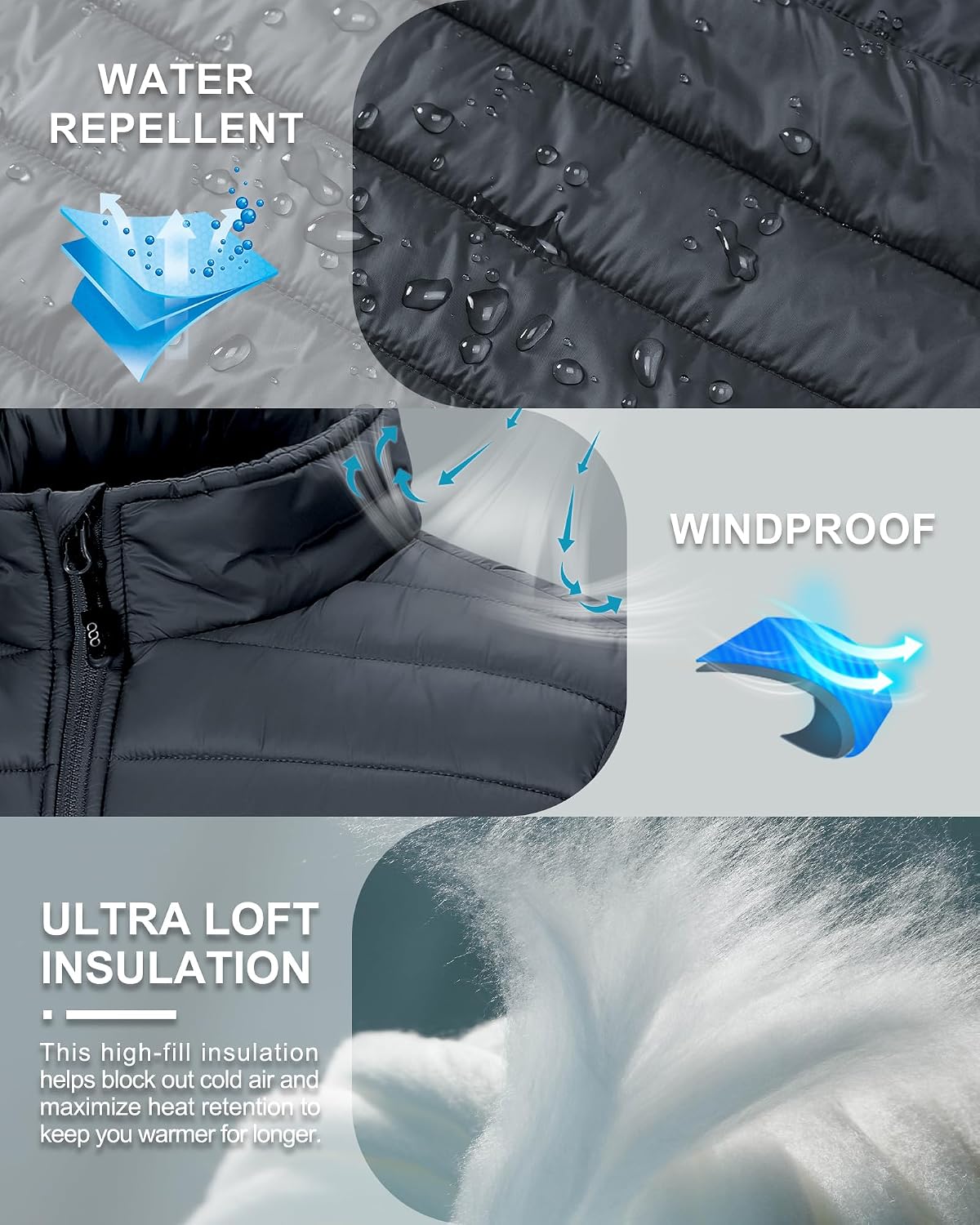 Detalle de 33,000ft men’s lightweight gilet, packable