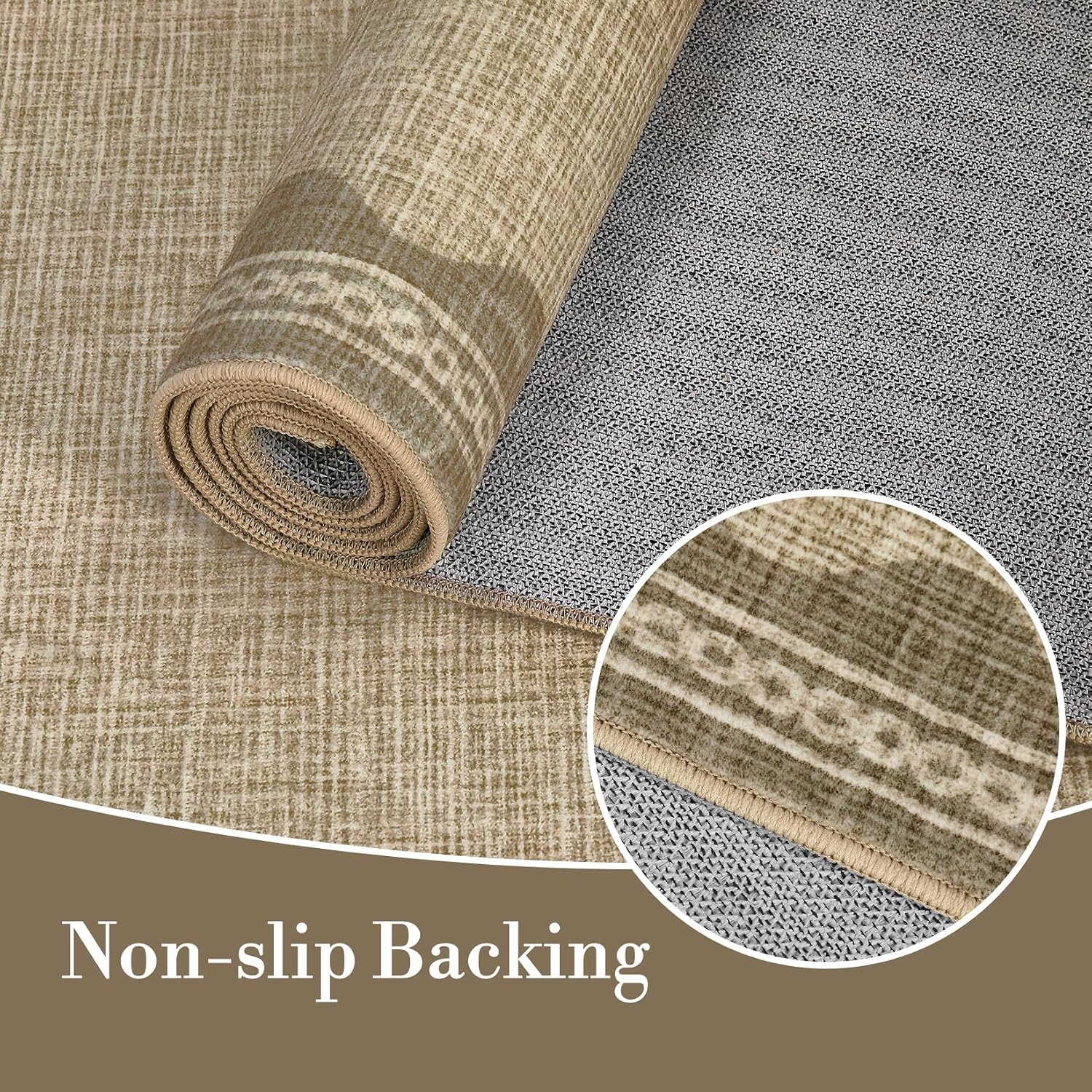 Thumbnail 5 de CAREMEE 5x7 Washable Rug Cream