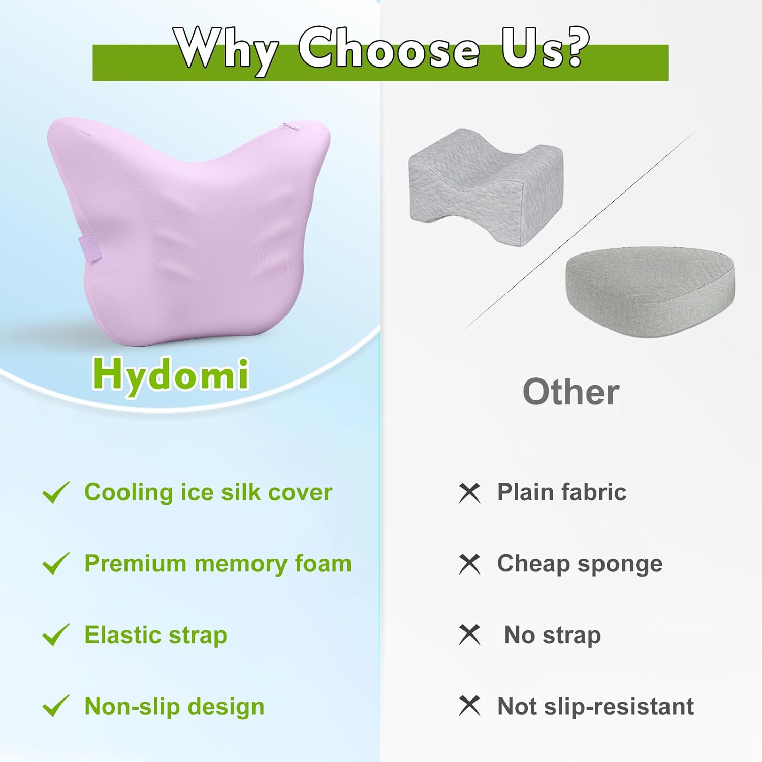 Thumbnail 4 de Hydomi Foot- & Leg-Rests Orthopaedic Knee Pillow for Side Sleepers with Cooling Cover