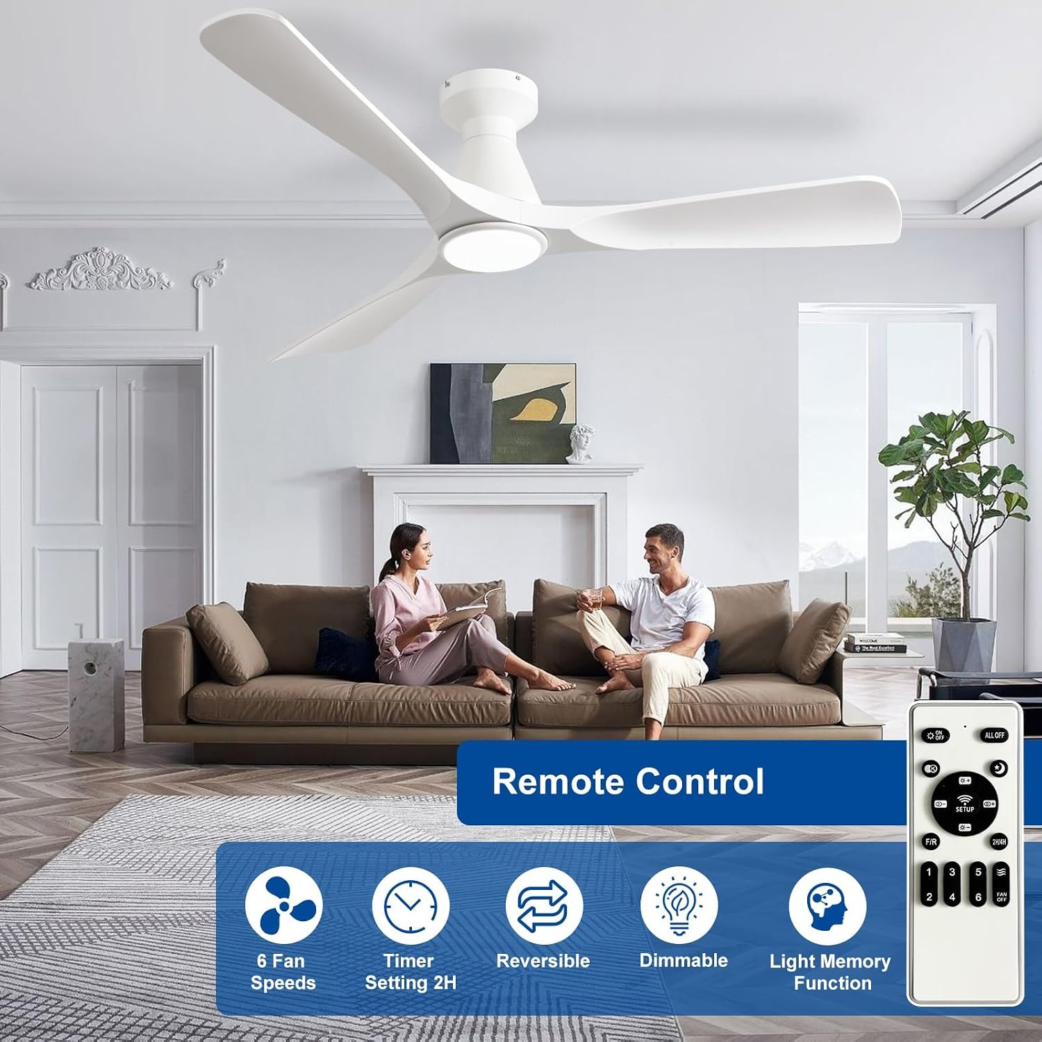 Detalle 2 de Depuley ceiling fan 52-inch