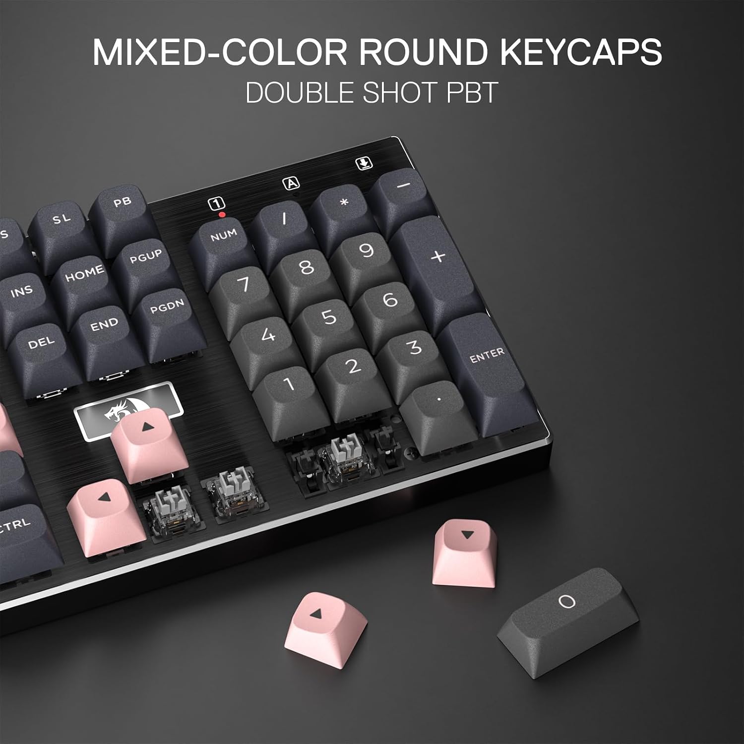 Detalle de Redragon K556 SE: Kabelgebundene Gaming-Tastatur mit Hot-Swap, Aluminiumplatte und PBT-Tasten