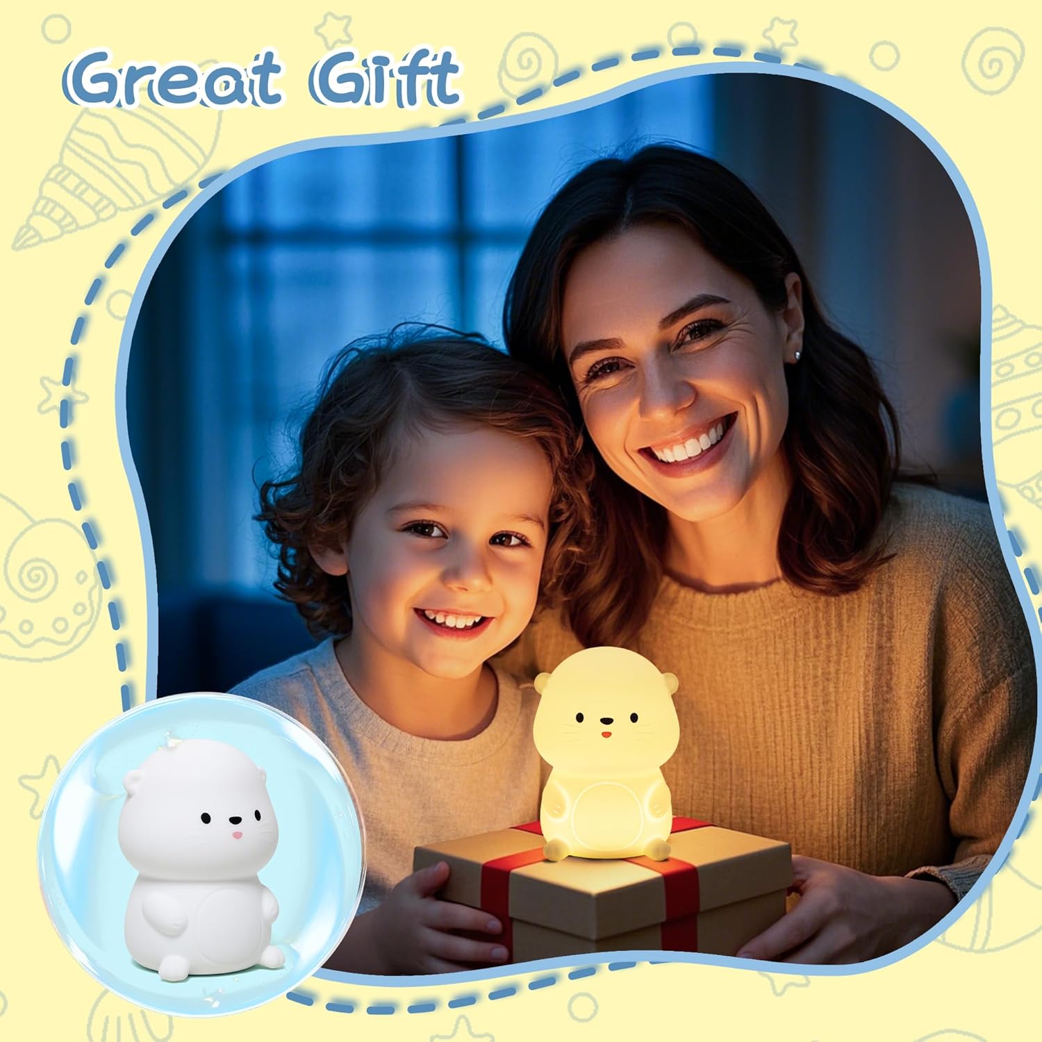 Thumbnail 5 de YuanDian Seeotter Nachtlicht für Kinder – süßes Baby-Stilllicht aus BPA-freier Silikonform