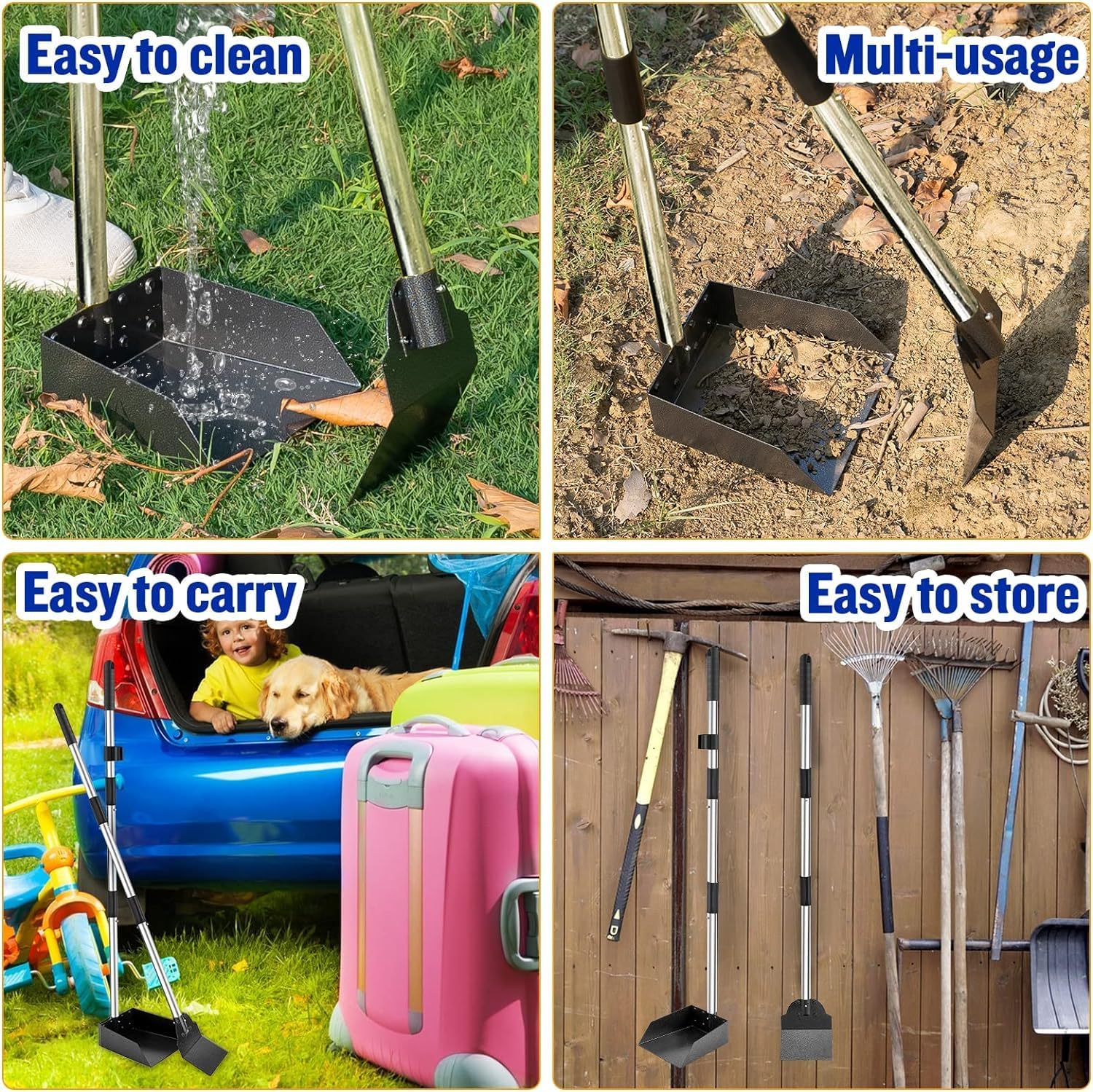 Thumbnail 5 de Dog 2 Pack Poop Scoop Adjustable Long Handle for Dogs