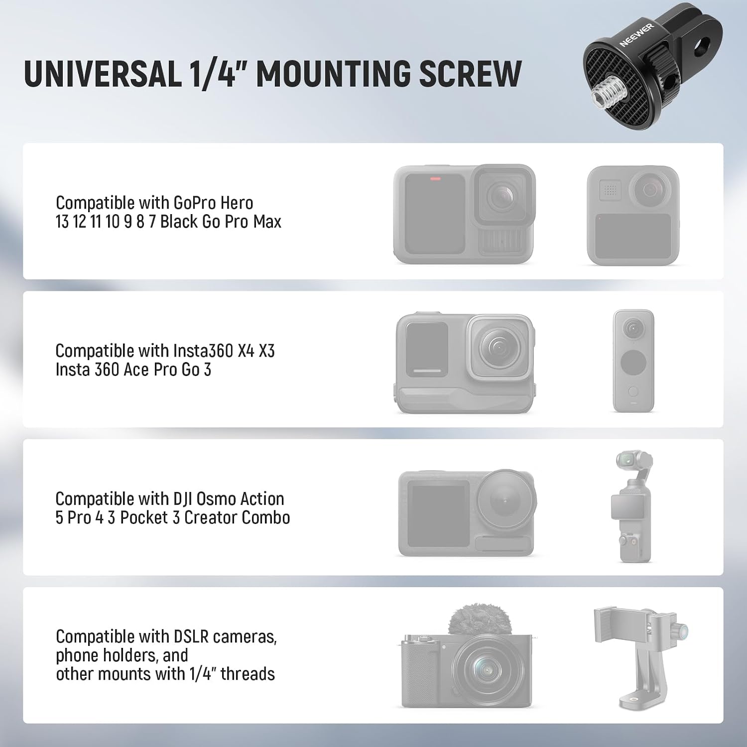 Detalle de NEEWER Action Camera Mount Adapter GP-7
