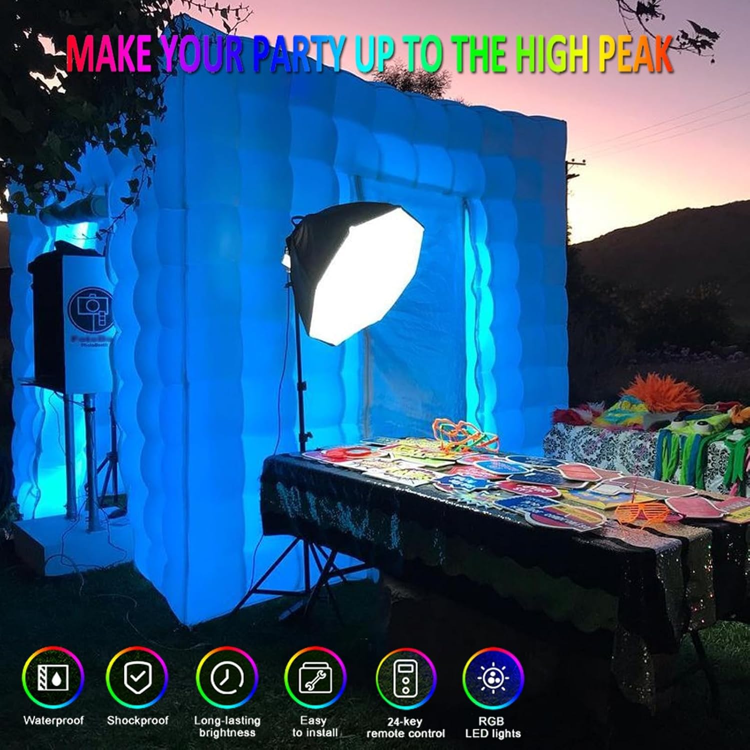 Detalle de SAYOK Inflatable LED Photo Booth Enclosure (2.5m, two-door)