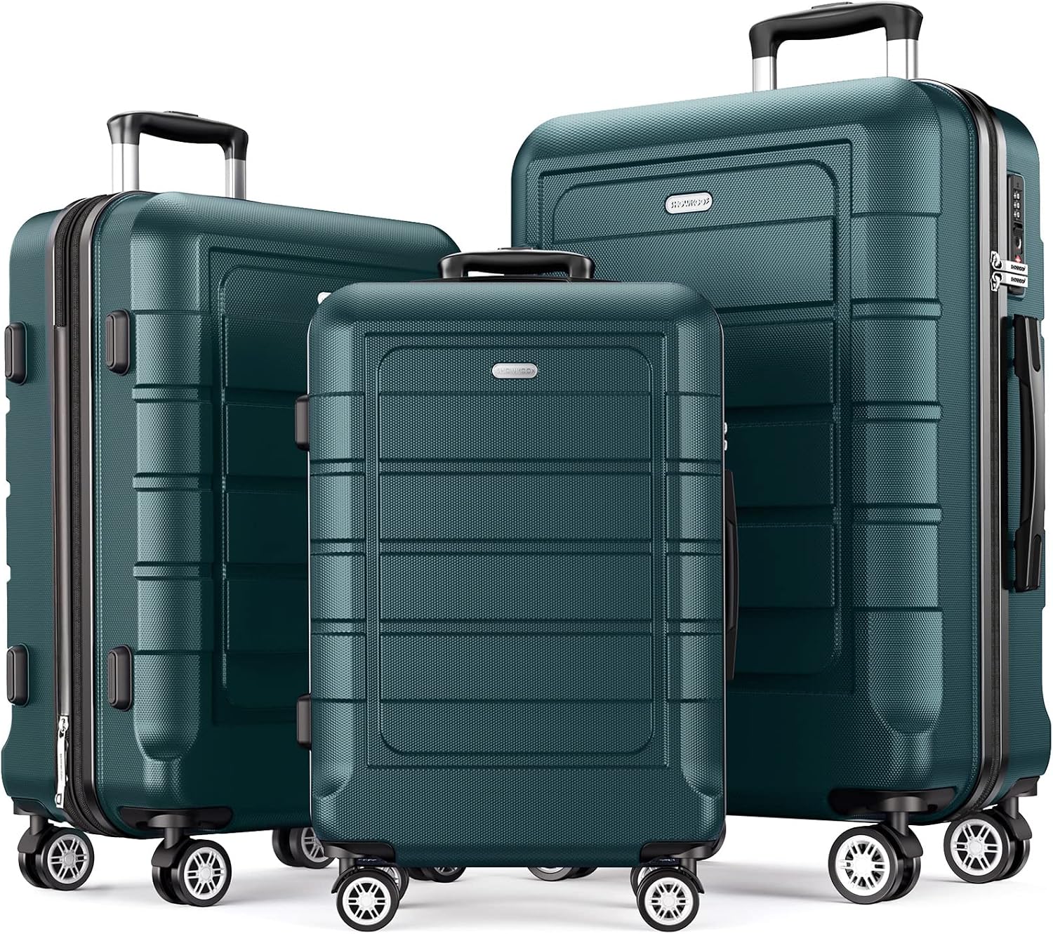 Detalle de SHOWKOO 3PC Expandable PC Luggage Set, ArmyGreen