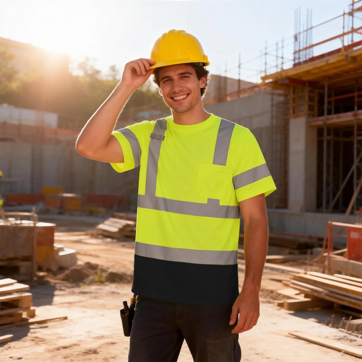 Detalle de LIZMOF High-Visibility Work Shirt 5XL
