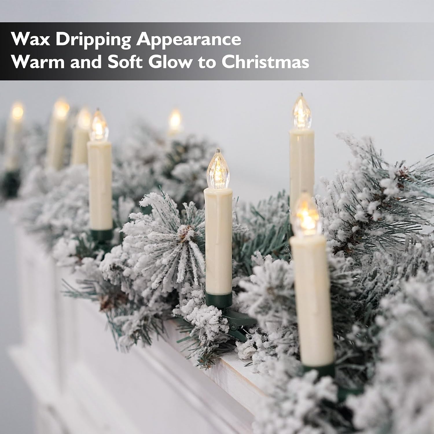 Detalle 2 de Rhytsing TS2062-T20 Clip-On LED Candles, Warm White, Remote and Timer