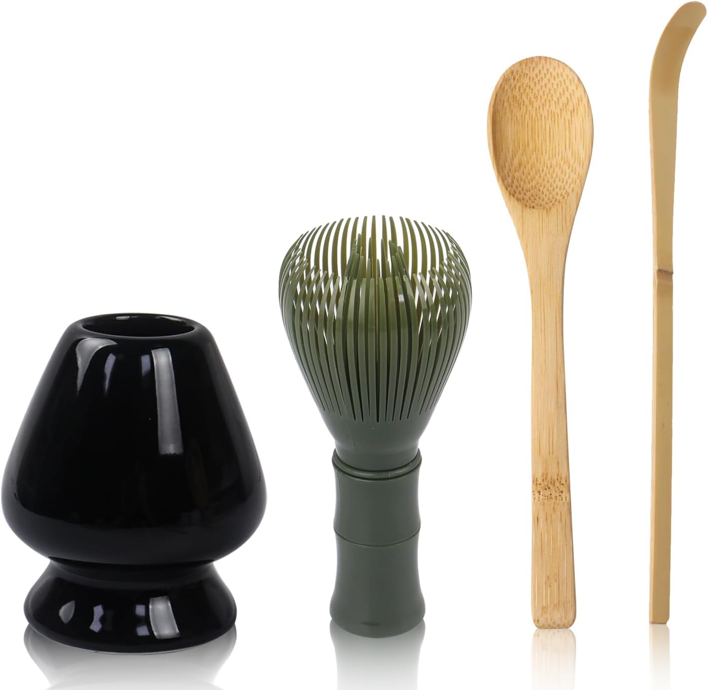 Thumbnail 6 de Nwvuop 4‑Piece Matcha Tea Set with Whisk, Spoon and Ceramic Holder (Khaki, Apple Green)