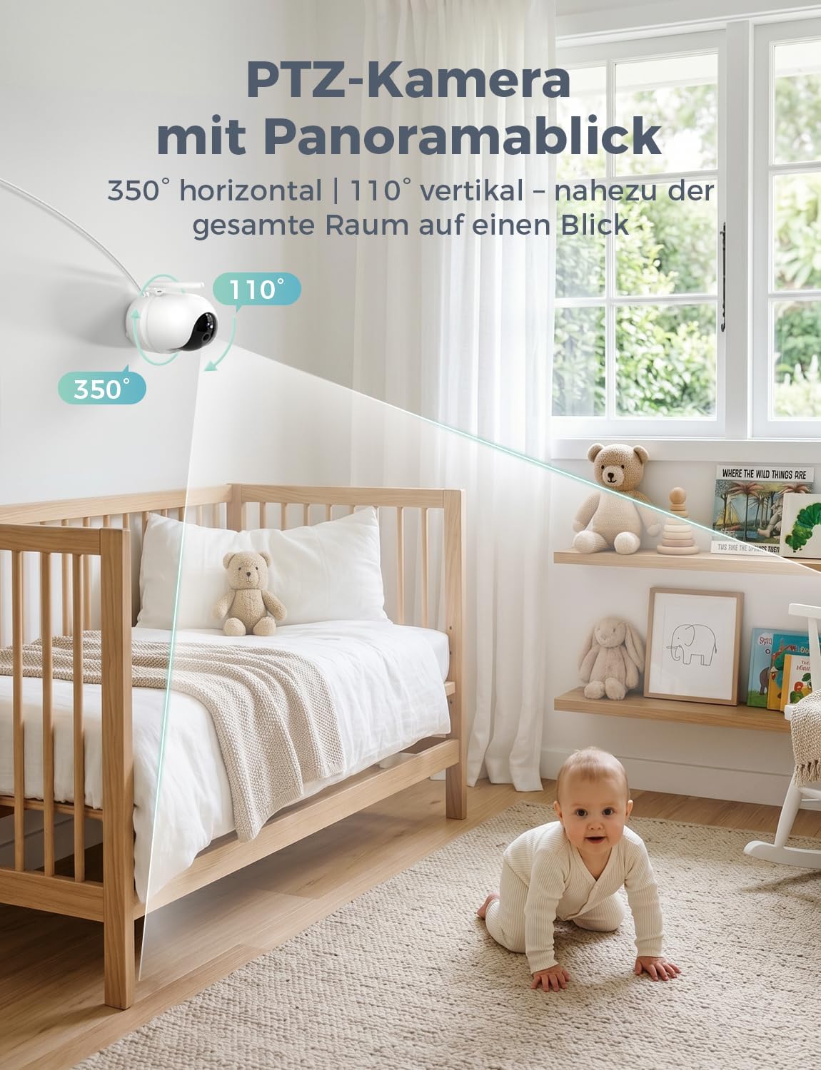 Thumbnail 2 de GHB Babyphone mit Kamera 5 Zoll – 720P HD Display, VOX Schlafmodus und 168 Stunden Akkulaufzeit