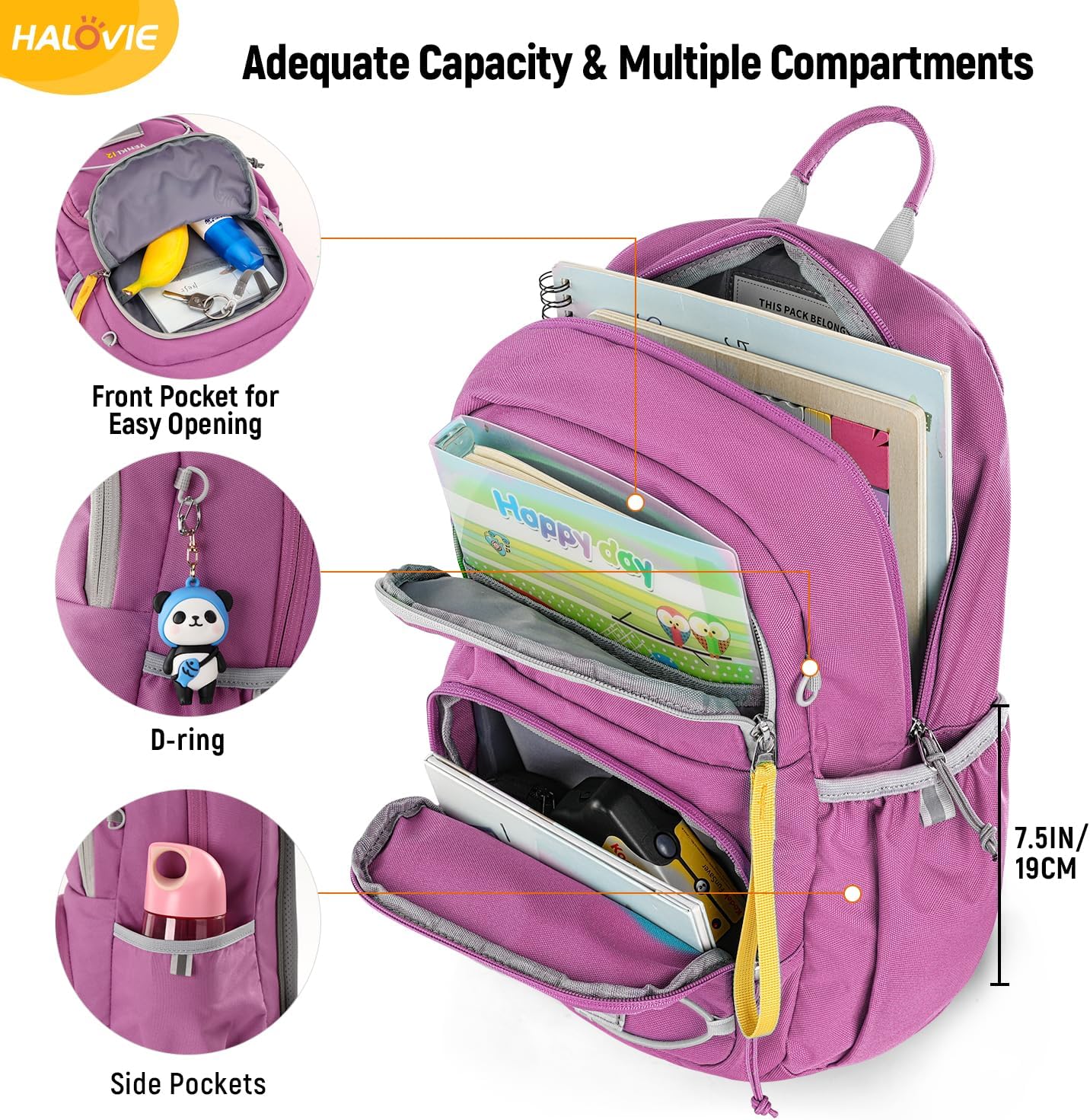 Detalle de HALOVIE Wanderrucksack Kinder 12 l